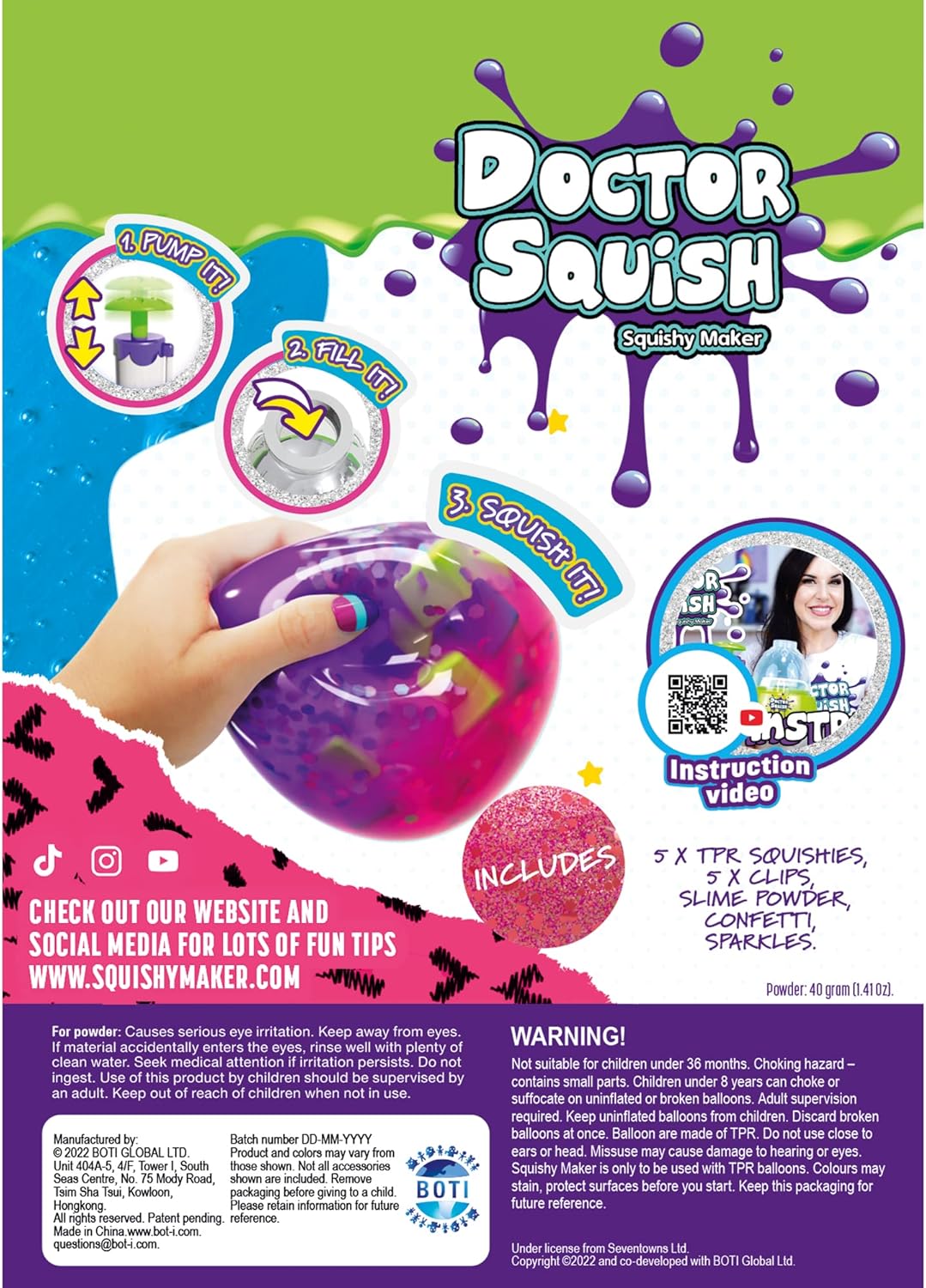 John Adams Doctor Squish Squishy Maker Refill Pack | DIY Squishy Kit with Slime Powder, TPR Squishies, Sparkles & Confetti for Creative Play 6