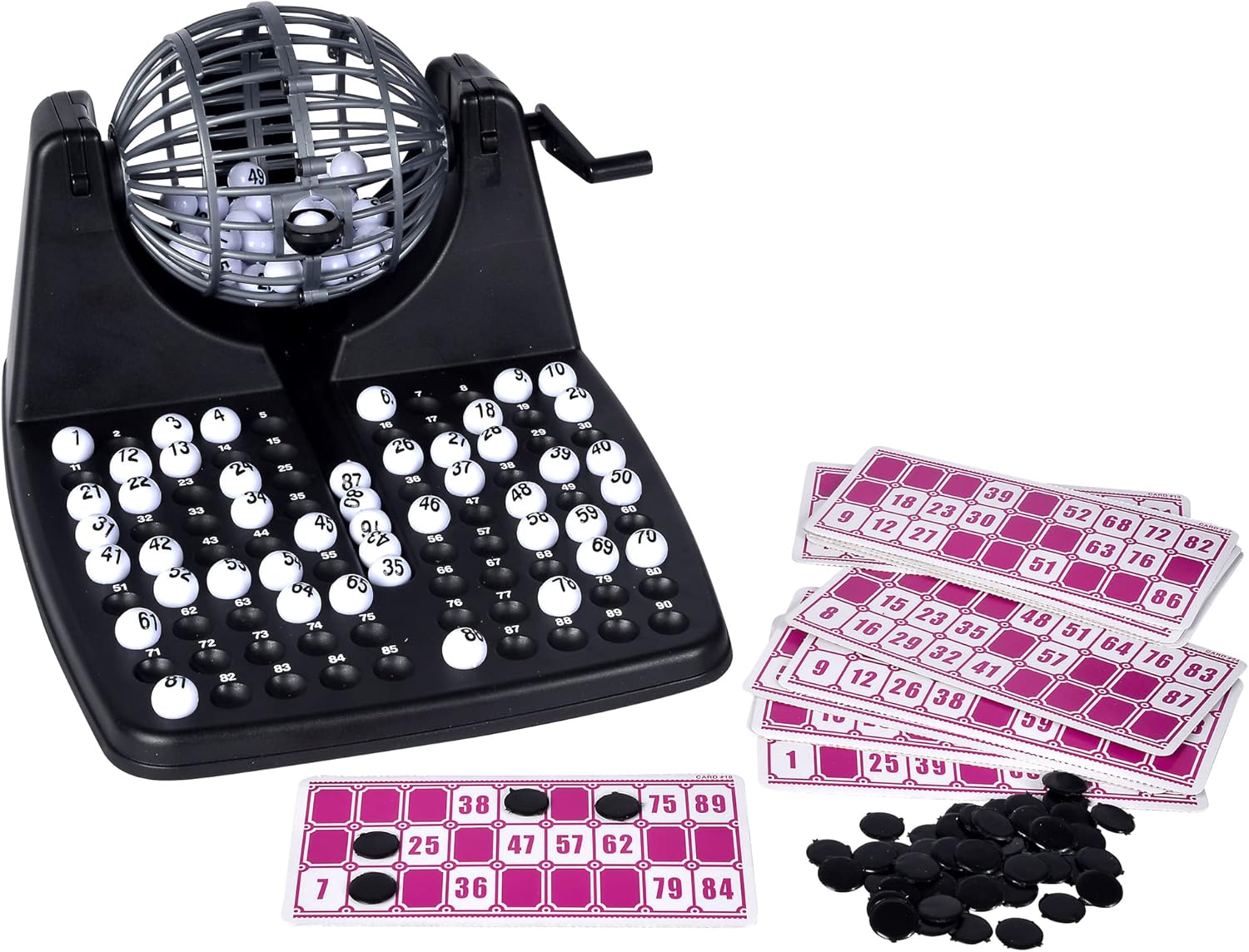 noris 606150493 Bingo Drum Set with 90 Balls, 12 Cards & Chips - Ocean Tides 7