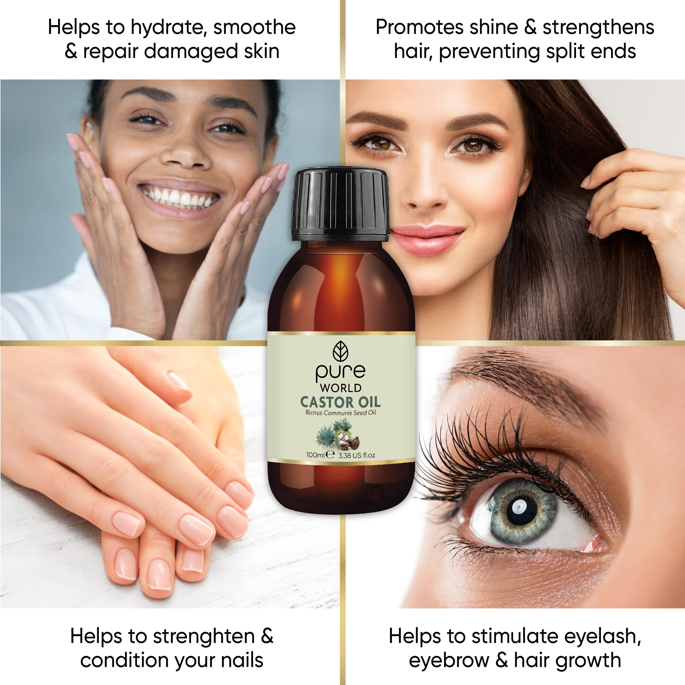 Pure World - Natural Castor Oil 100% Pure & Undiluted (100ML) 11