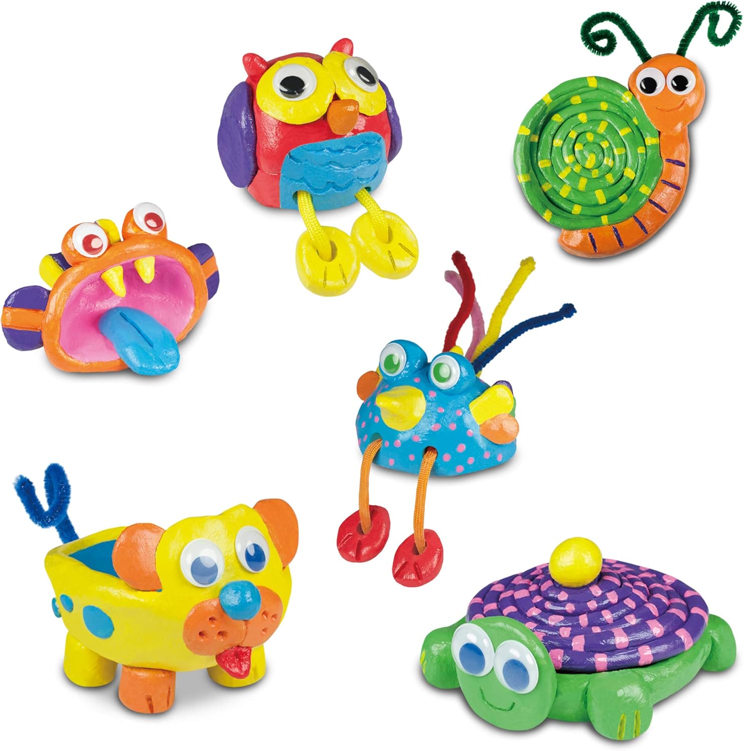 Galt Animal Pottery Craft Kit - 6 Fun Clay Animals to Make & Paint, Ages 6+ 6