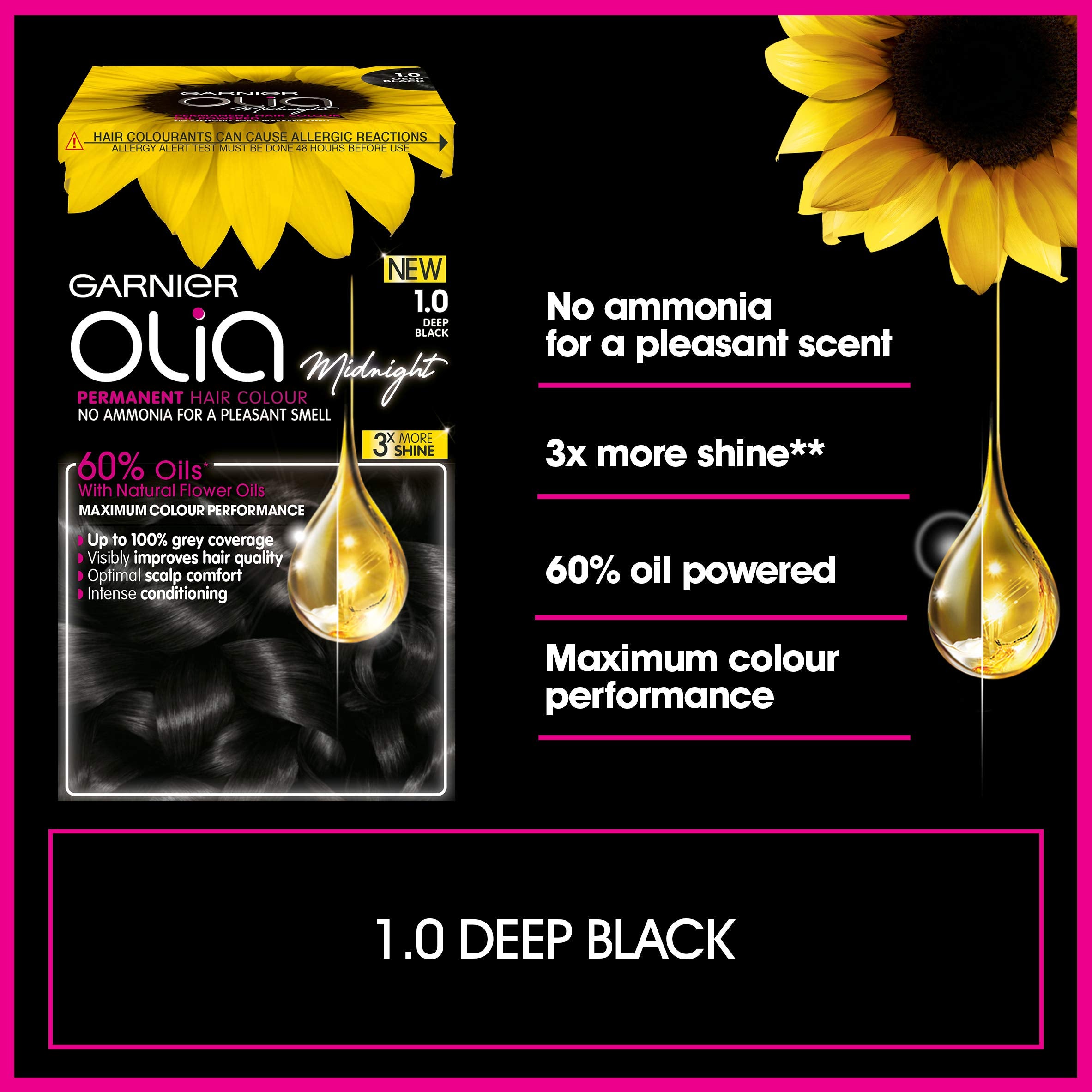 Garnier Olia Permanent Hair Dye - Deep Black (1.0), 230g 4