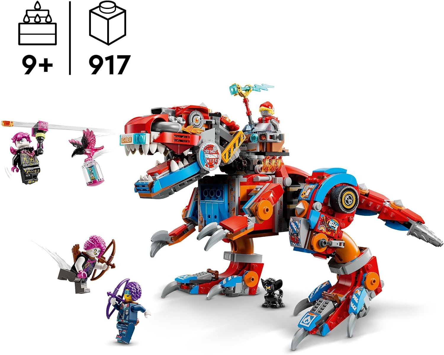 LEGO DREAMZzz Cooper’s Robot Dinosaur C-Rex - Rebuildable T. rex & Pterodactyl Building Set for Ages 9+