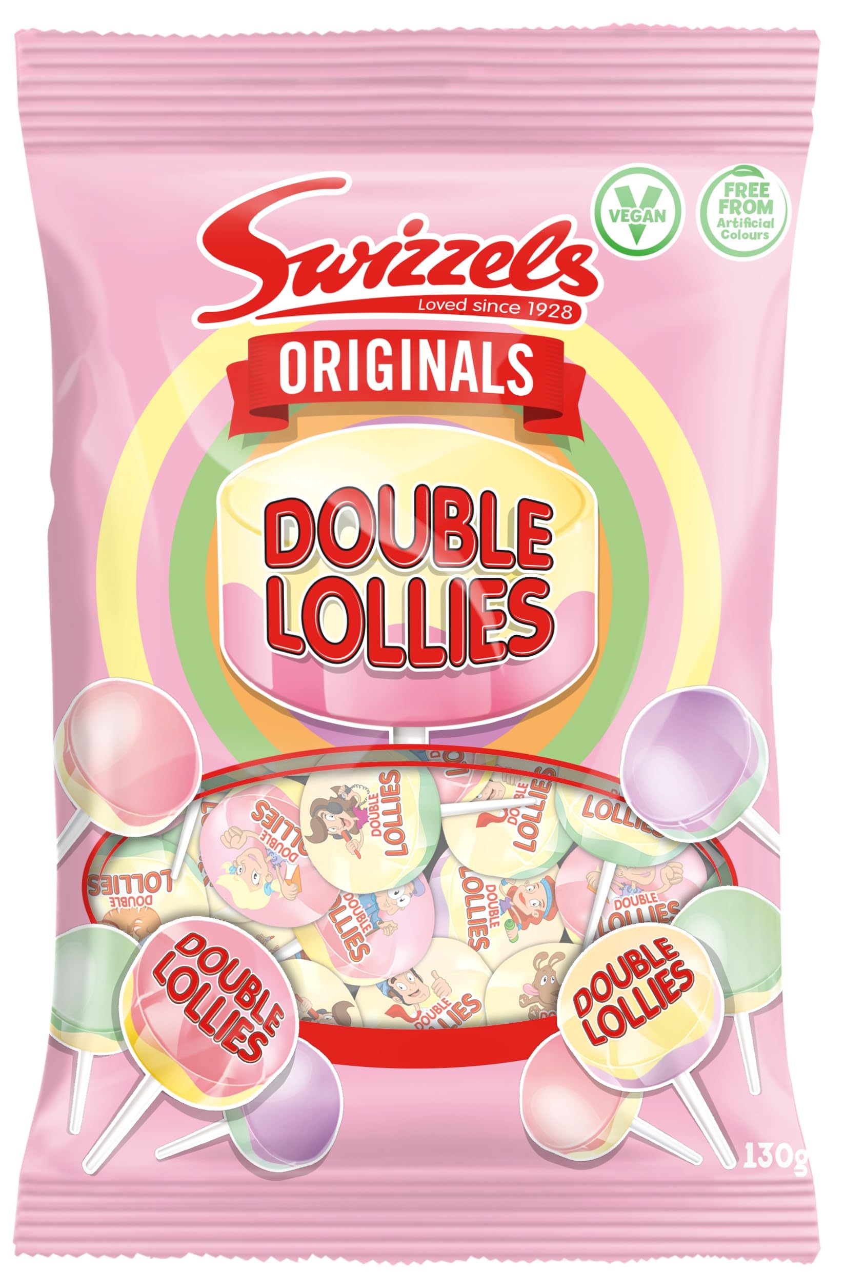 Swizzels Original Double Lollies - Assorted Fruity Sweets in Can