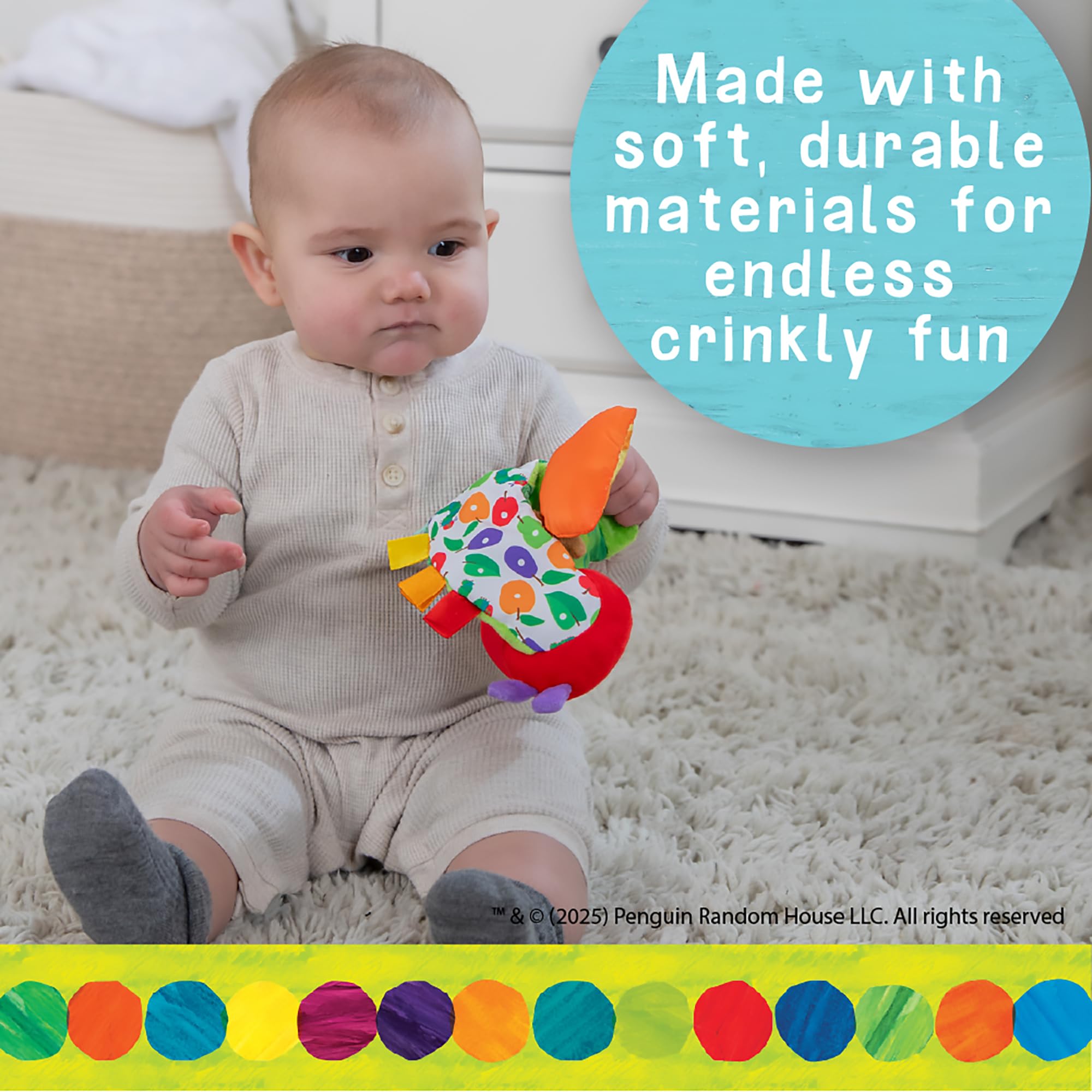 KIDS PREFERRED The Very Hungry Caterpillar Sensory Crinkle Toy with Teether | Ages 0m+ 5