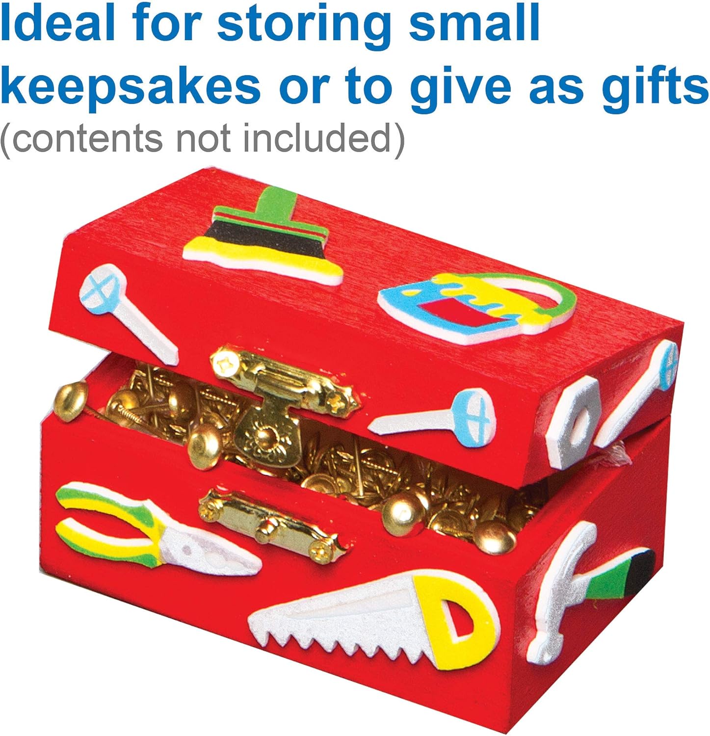 Baker Ross Mini Wooden Treasure Chests - DIY Craft Kit for Kids (Pack of 4) 6