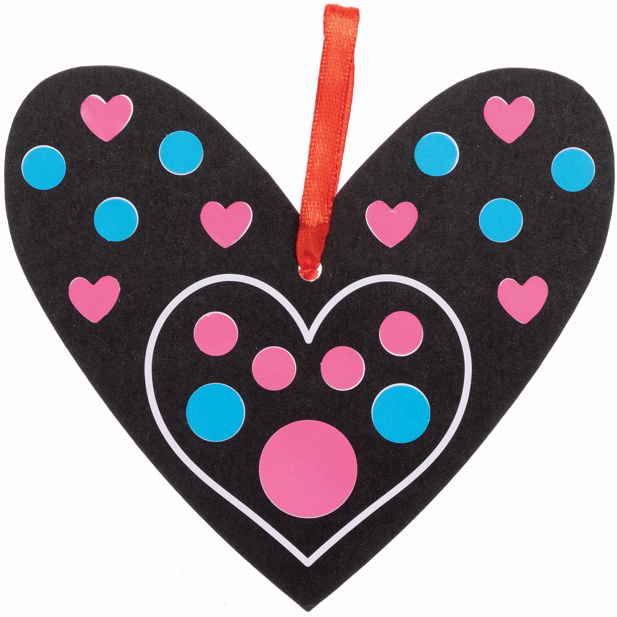 Baker Ross Heart Dotty Art Decorations - Pack of 12, Valentines Crafts for Kids Ages 3+ 5