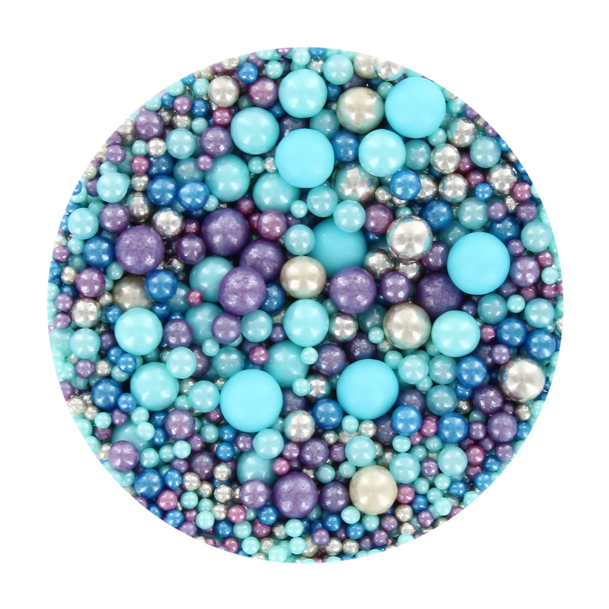 Baked with Love - Aqua Pearl Sprinkles Blue, Purple, Silver Sugar Cake Decorations 100g 7