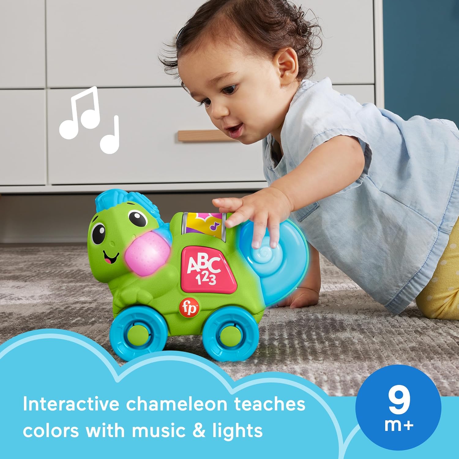 Fisher-Price Link Squad Crawl 'n Colors Chameleon - Interactive Musical Learning Toy for Babies 9M+ 5