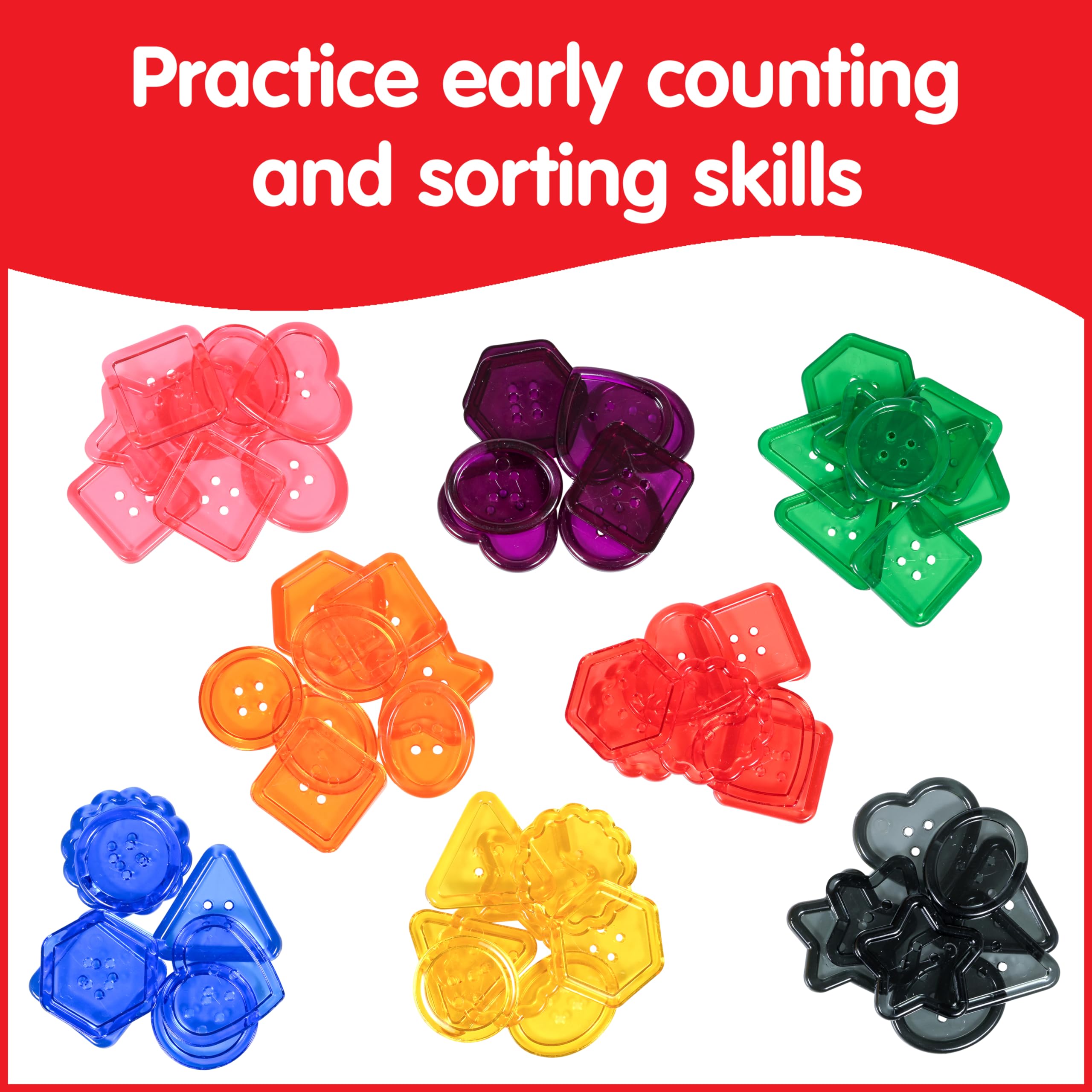 edxeducation Transparent Large Buttons - Light Table Activity Set for Early Learning 10