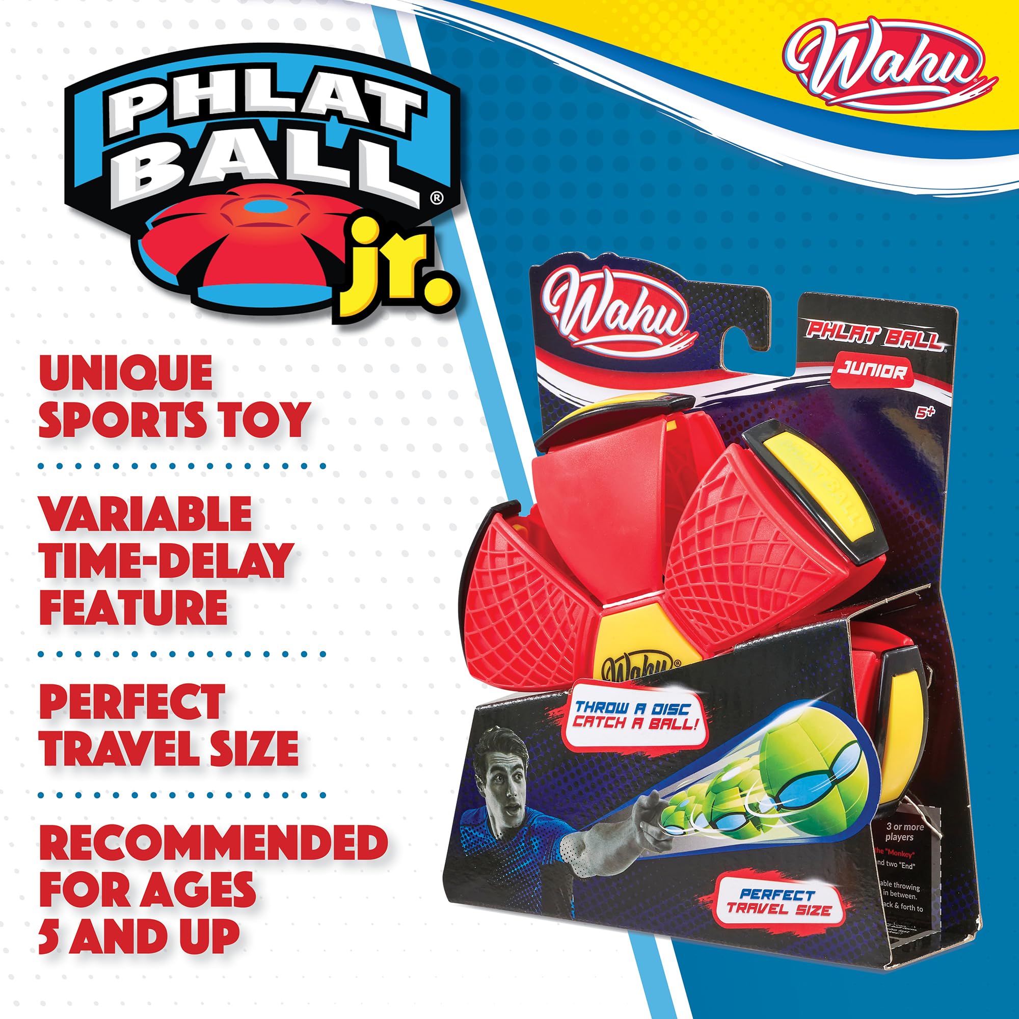 Wahu Phlat Ball Junior - Transforming Disc to Ball Toy for Kids 5+ 7