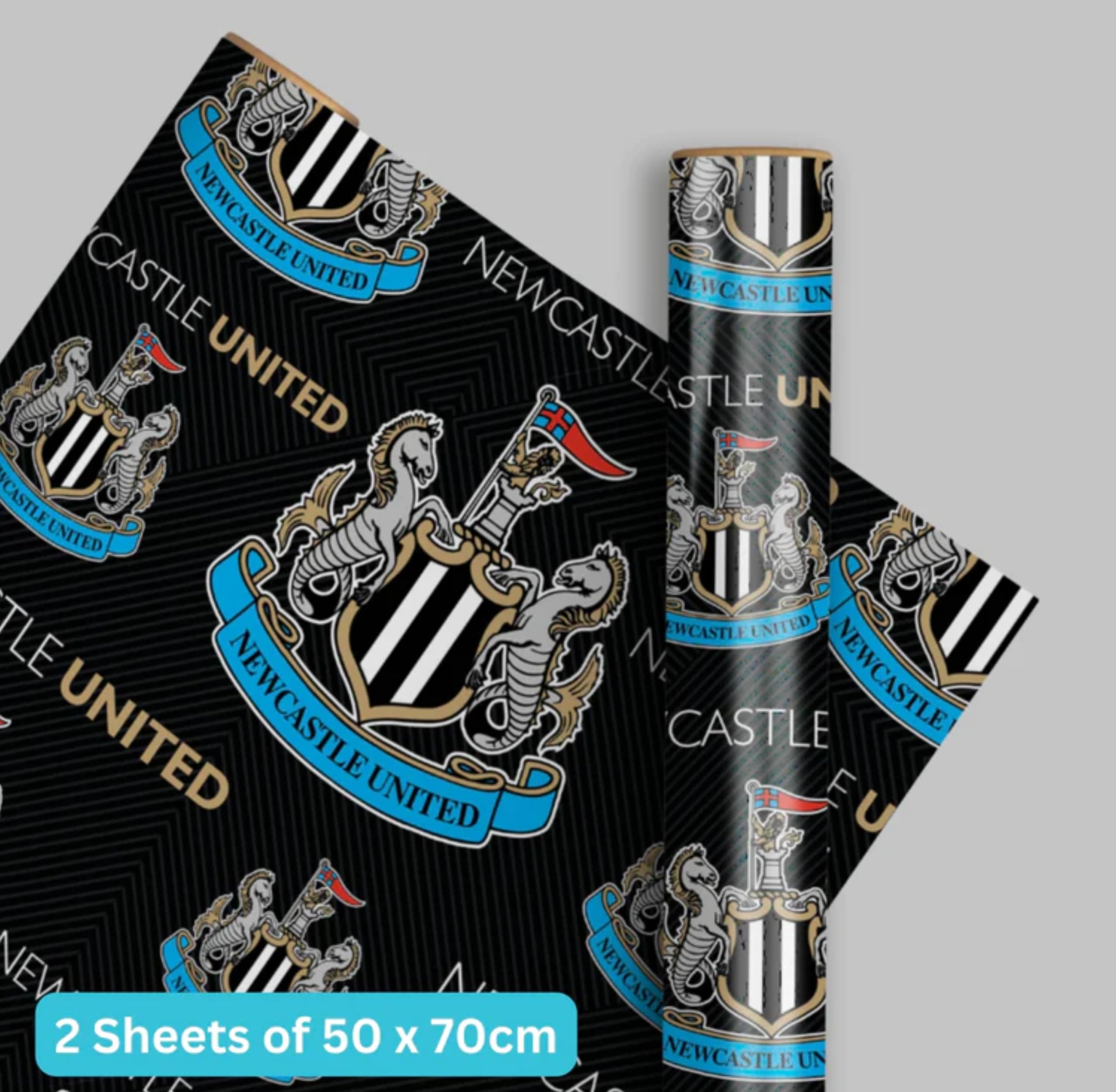 Danilo Promotions LTD Newcastle United FC Wrapping Paper - 2 Sheets & 2 Tags | 70cm x 50cm 3