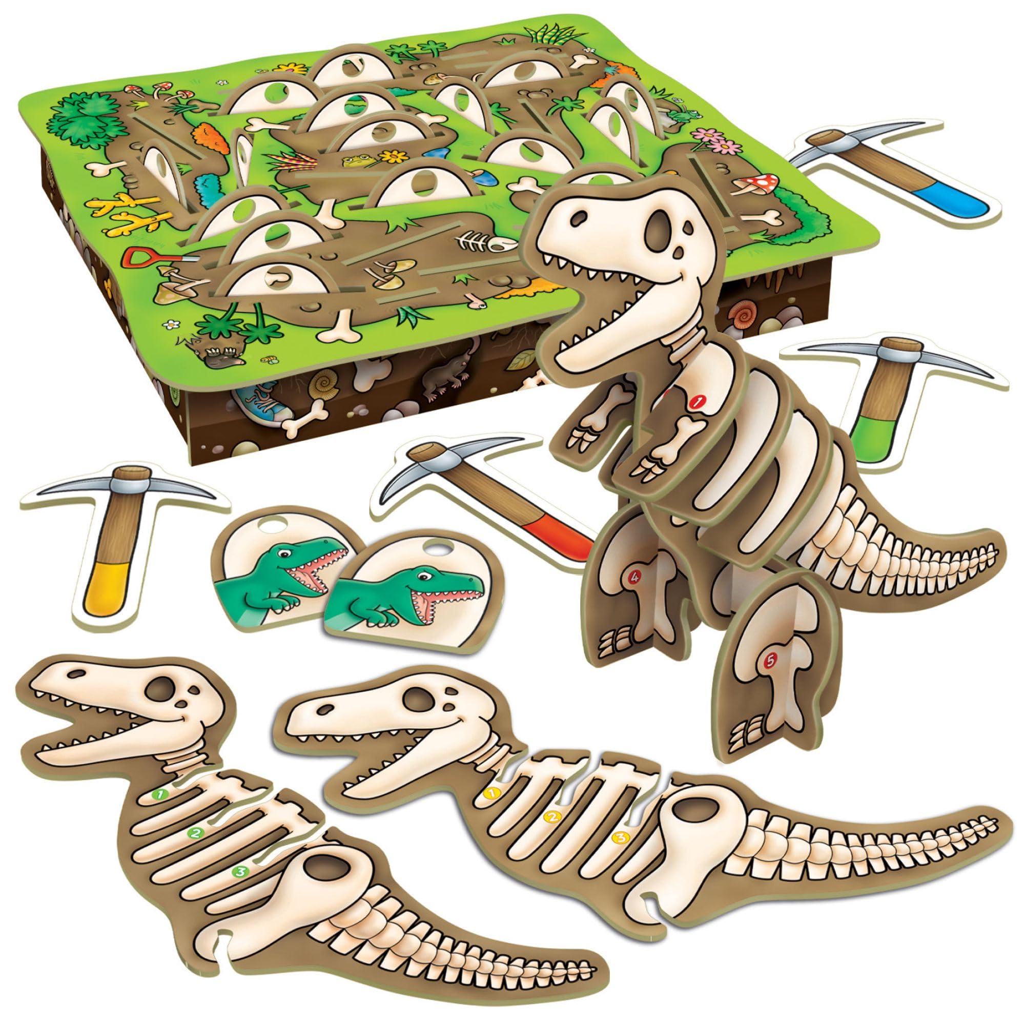 Orchard Toys Dinosaur Dig Game - 3D Memory Board Game for Kids 4