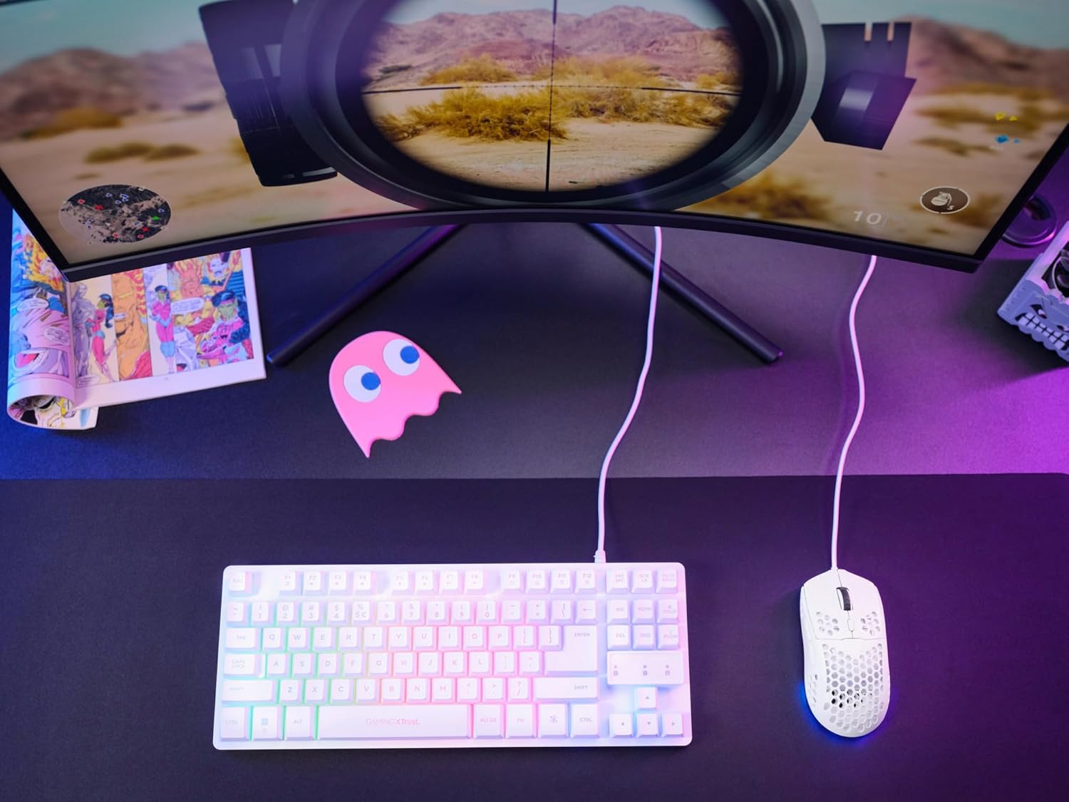 Trust Gaming GXT 928W Helox White Ultra-Lightweight 65g Wired Gaming Mouse with RGB Lighting 10