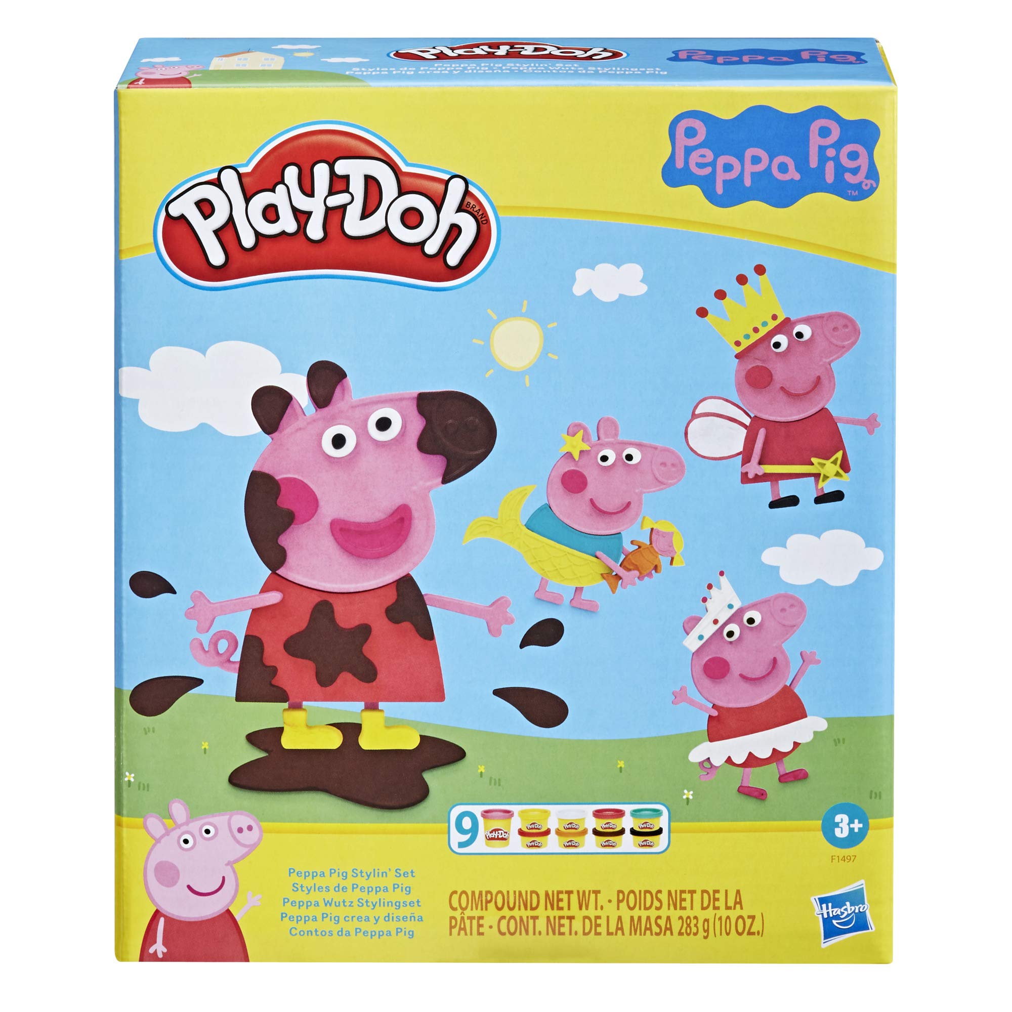 Play-Doh Peppa Pig Stylin Set - 9 Colors & 11 Accessories for Kids 3+ 6