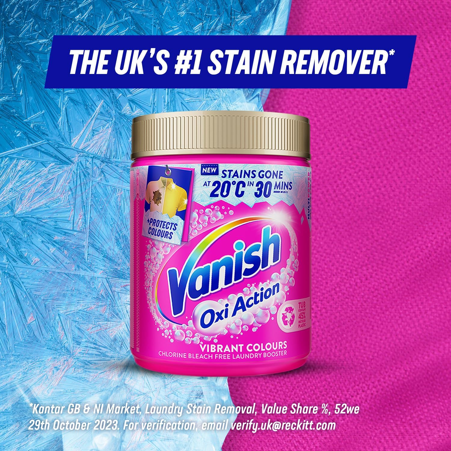 Vanish - Gold Oxi Action Stain Remover and Laundry Booster Powder for Colours 1.5kg 9