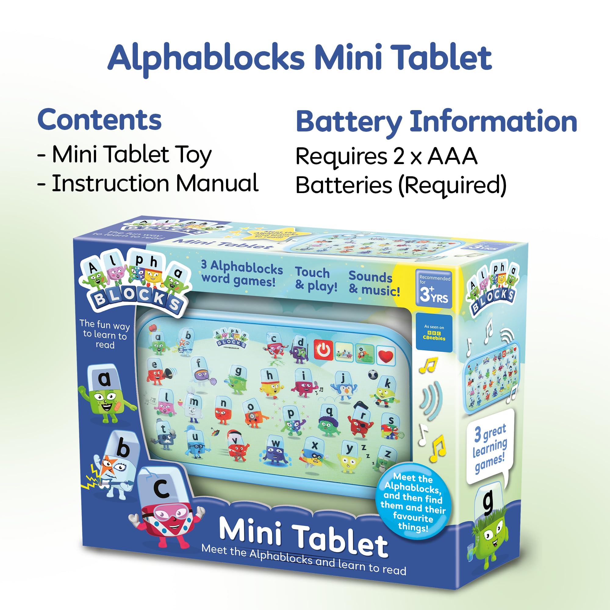 Alphablocks MiniTablet Toy - Interactive Learning Device for Ages 3+ 3