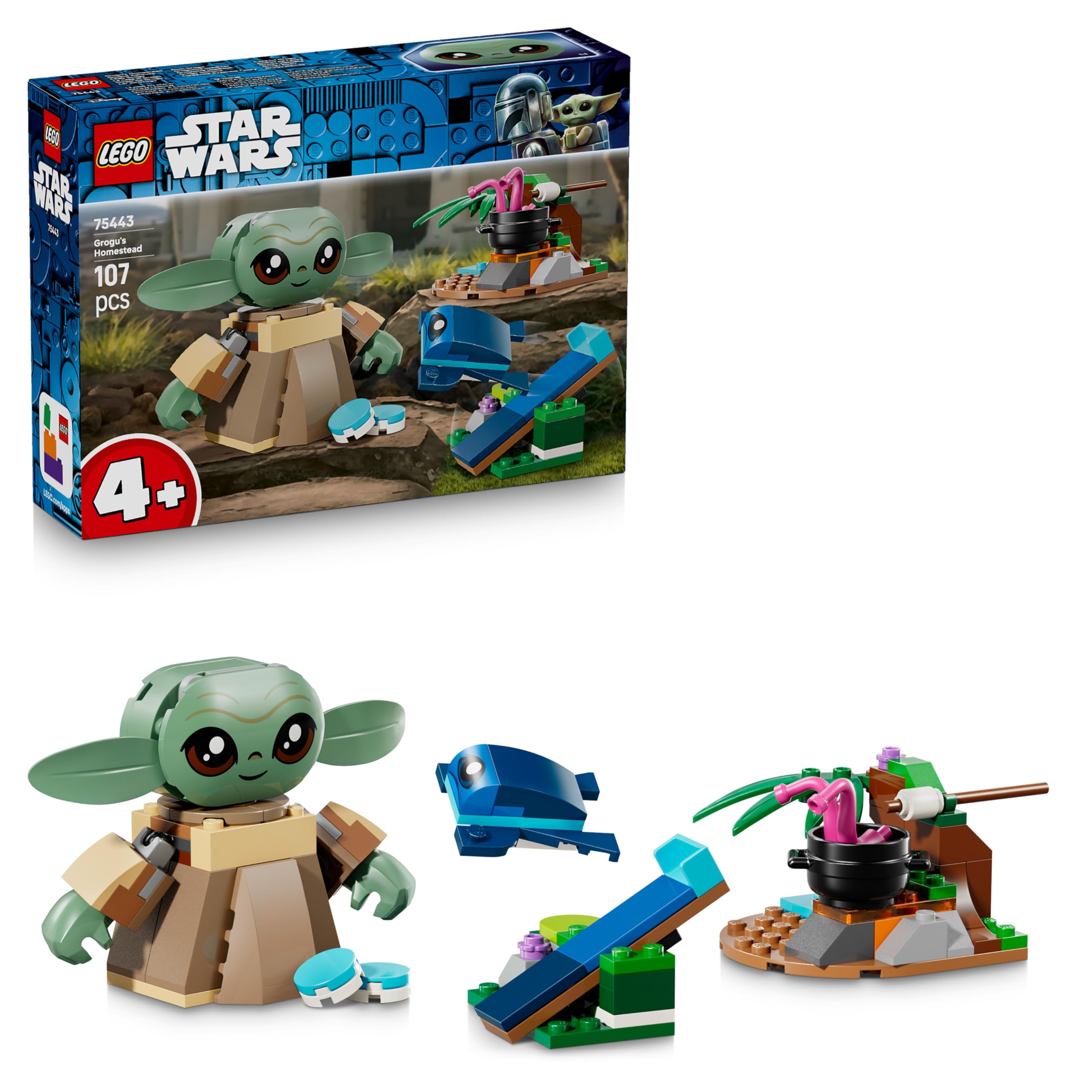 LEGO Star Wars Grogu's Homestead Building Set 75443 for Ages 4+ | Includes Posable Grogu Figure