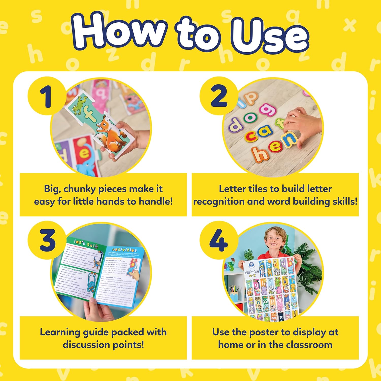 Orchard Toys Giant Alphabet Puzzle - Educational Jigsaw for Kids Aged 3+ 4