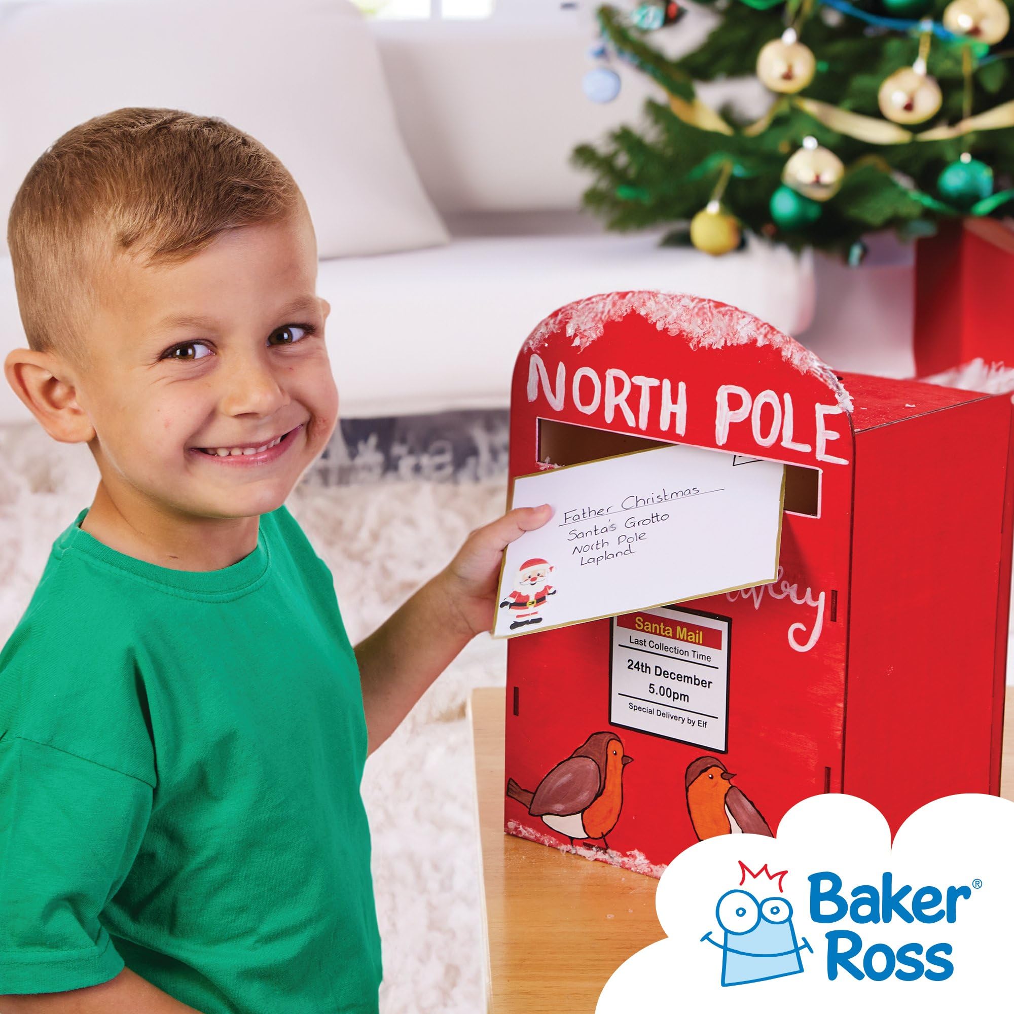 Baker Ross FX846 Wood Craft Post Box Kit - Paintable & Customizable | Assembled Size 23x23x33cm | 1 Kit 5