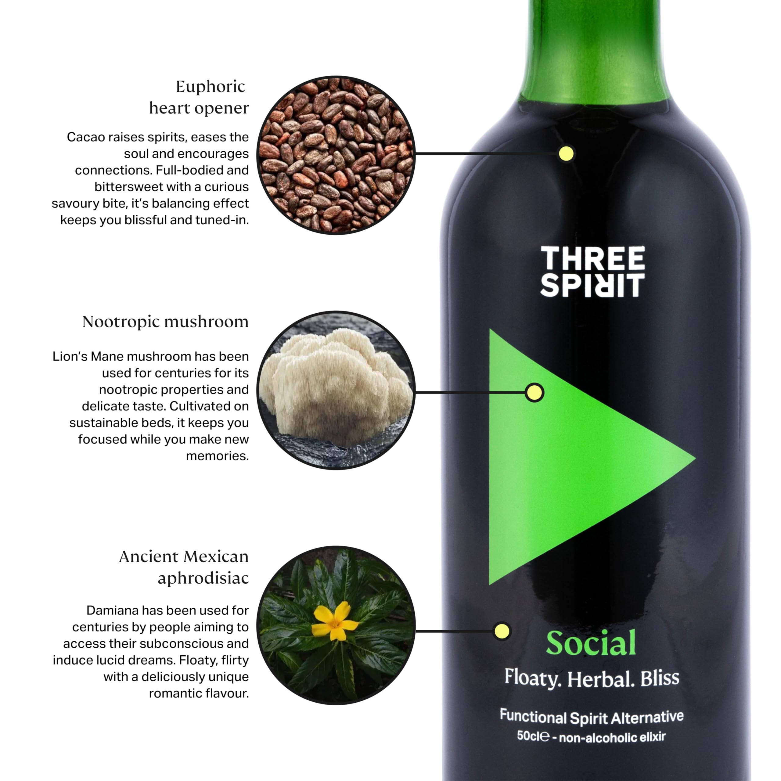 Three Spirit Non-Alcoholic Alternative Spirit - The Social | 50cl