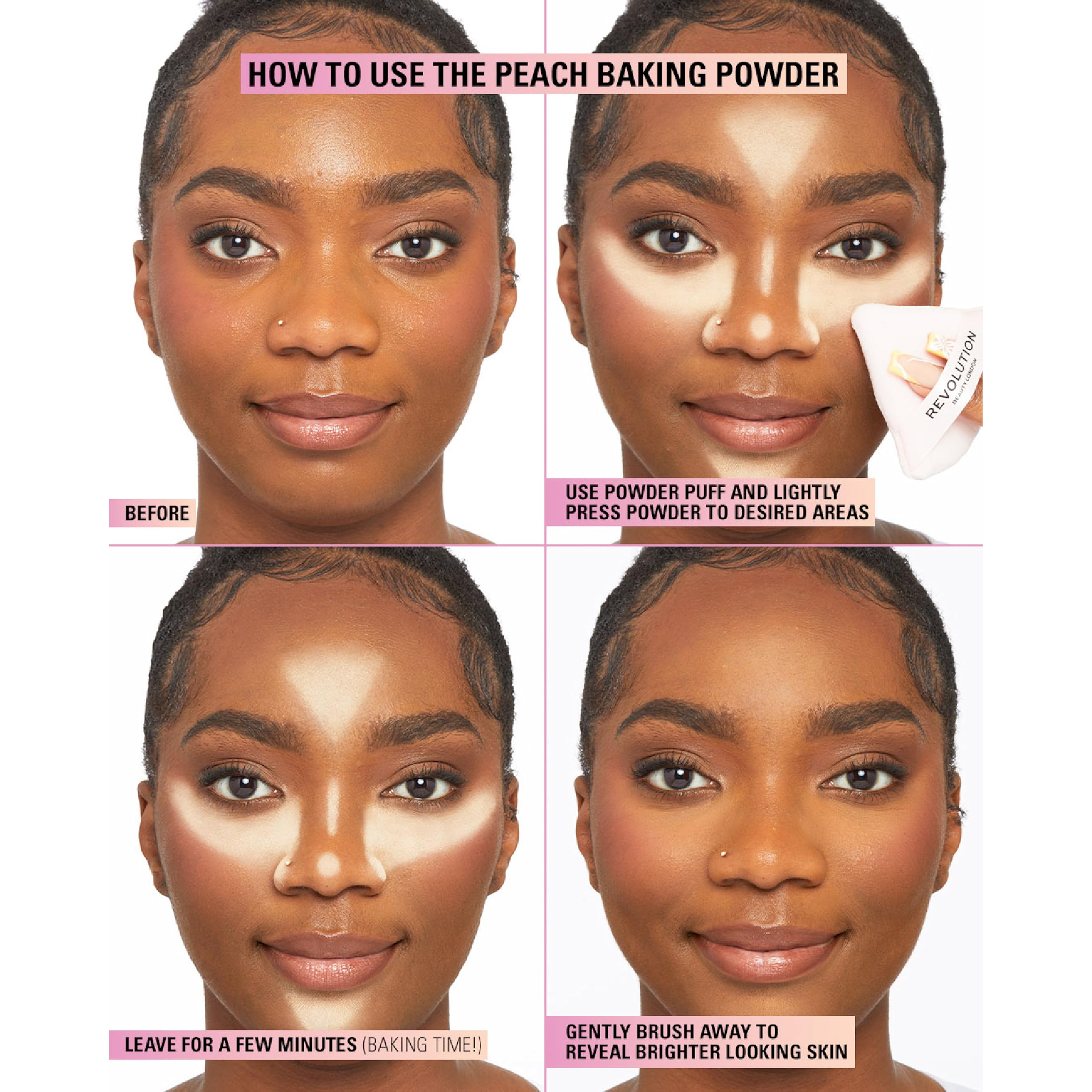 Revolution Beauty London - Loose Baking Powder (Peach, 32g) 4
