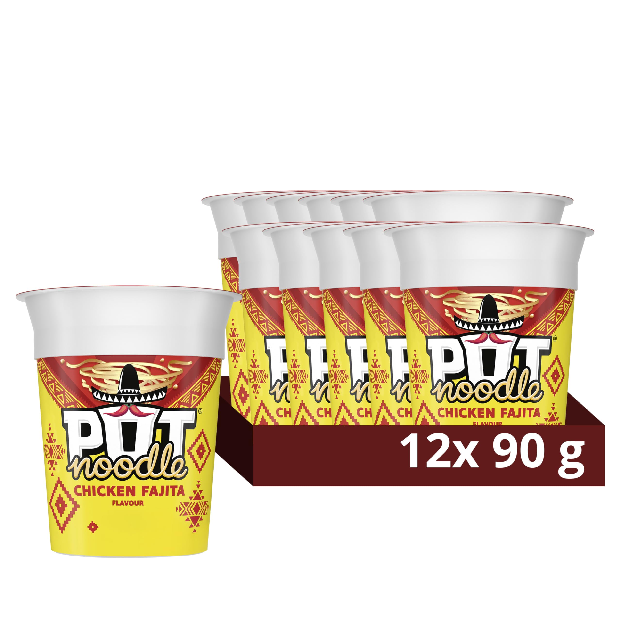 Pot Noodle Chicken Fajita Snack Pot - Instant Noodles, Vegan, 90g