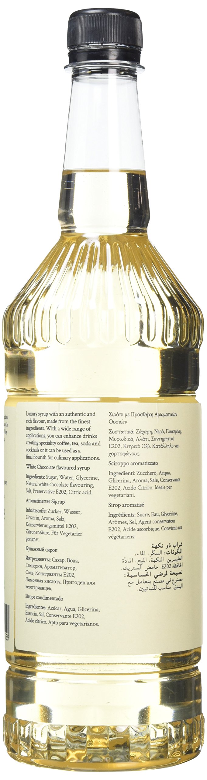 Simply White Chocolate Syrup 1 Litre - Natural Vegetarian Beverage Syrup