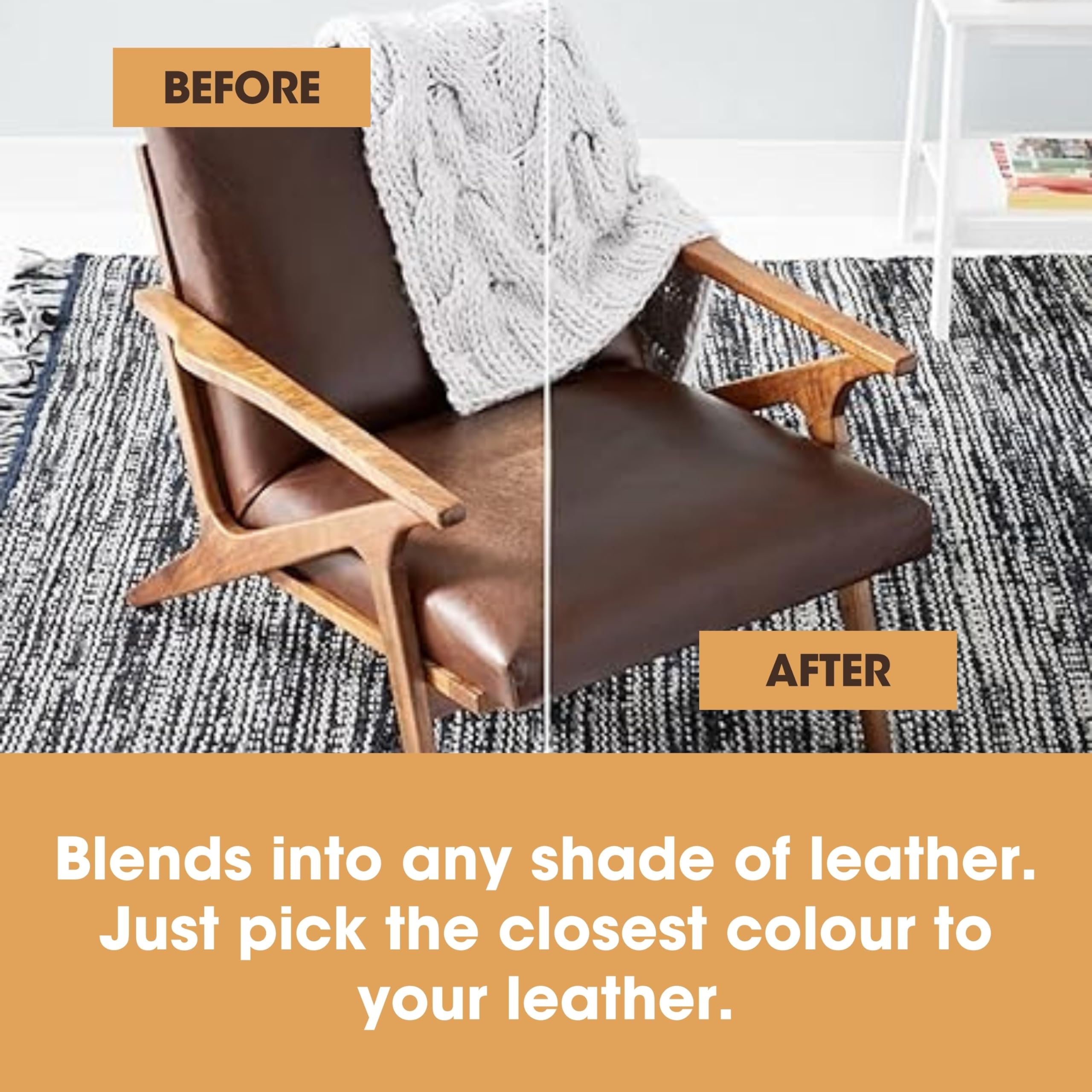 Furniture Clinic Leather Recolouring Balm - Camel Shade for Faded & Scratched Sofas, Car Seats, Shoes, and Clothing 8