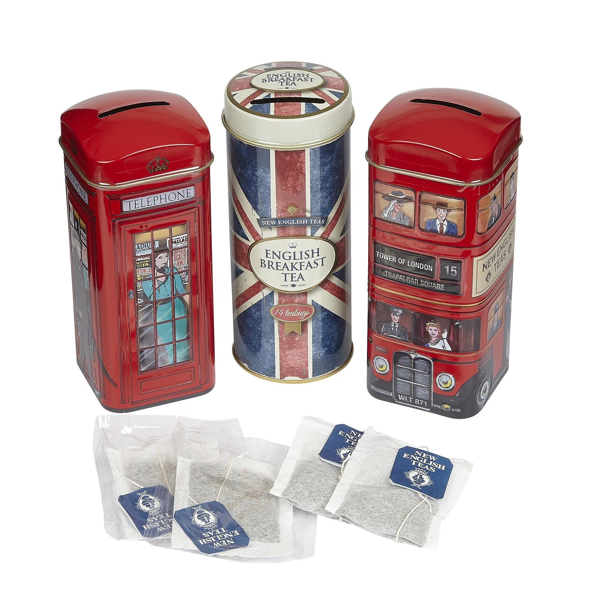 Heritage Tea Selection Triple Tin Gift Pack - 42 Teabags (Bus, Big Ben, Telephone Box)