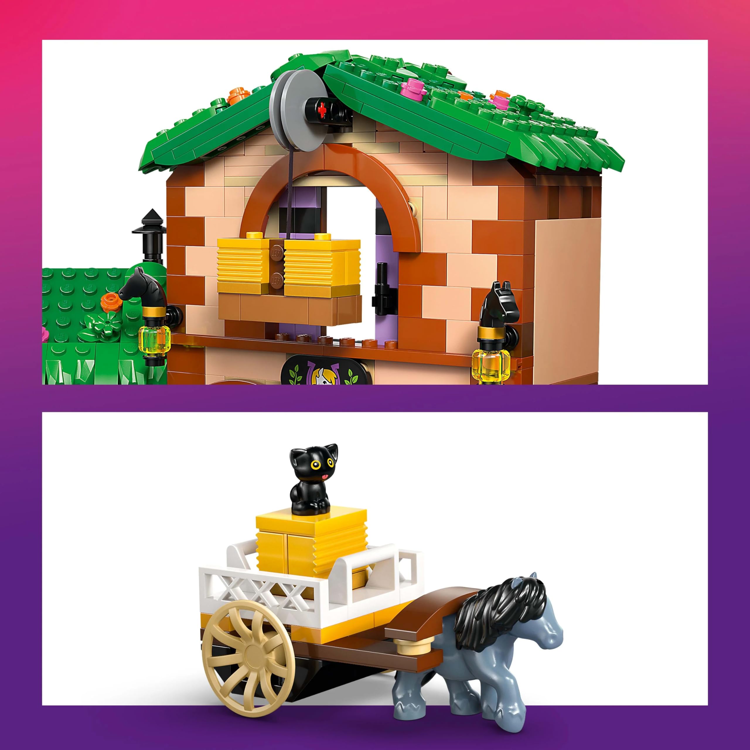LEGO Friends Pony Ranch & Stable Toy - Building Set with 4 Mini Dolls, 3 Ponies, Cat Figure & Cart for Kids 7+ 14