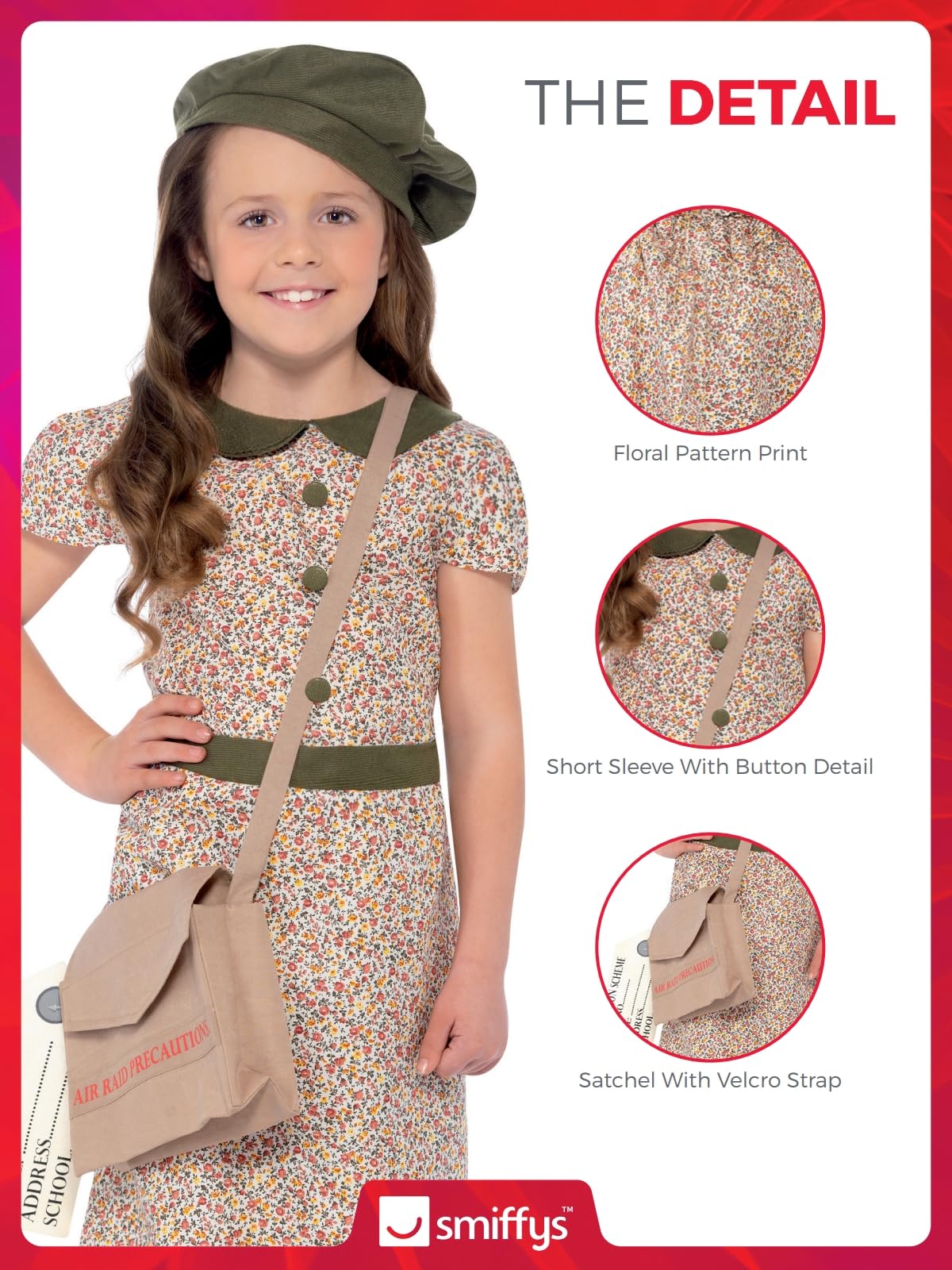 Evacuee Girl Costume - Smiffys Fancy Dress for Ages 7-9 7