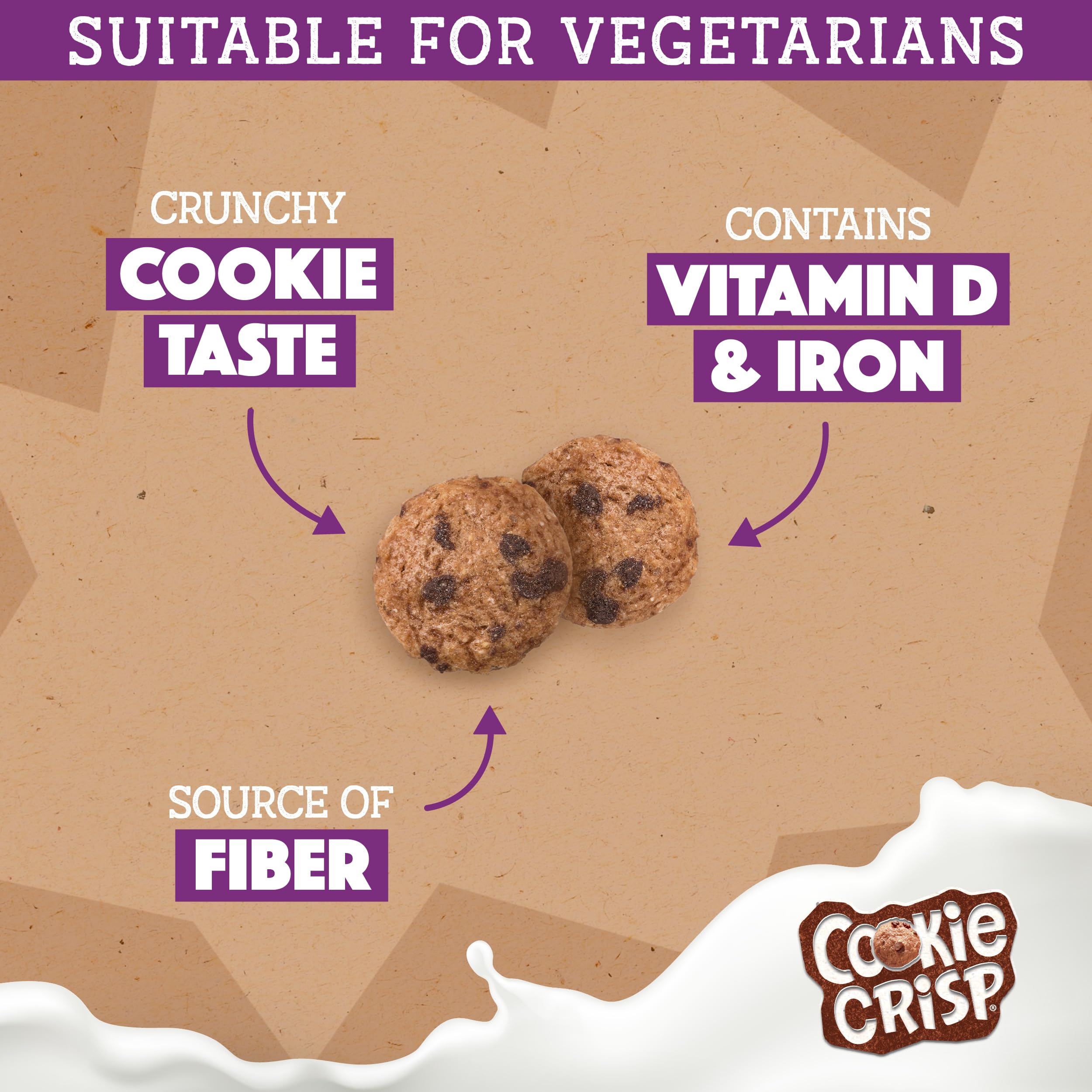Nestlé Cookie Crisp Cereal 500g - Chocolate Flavour Crispy Wheat and Maize Breakfast Cereal