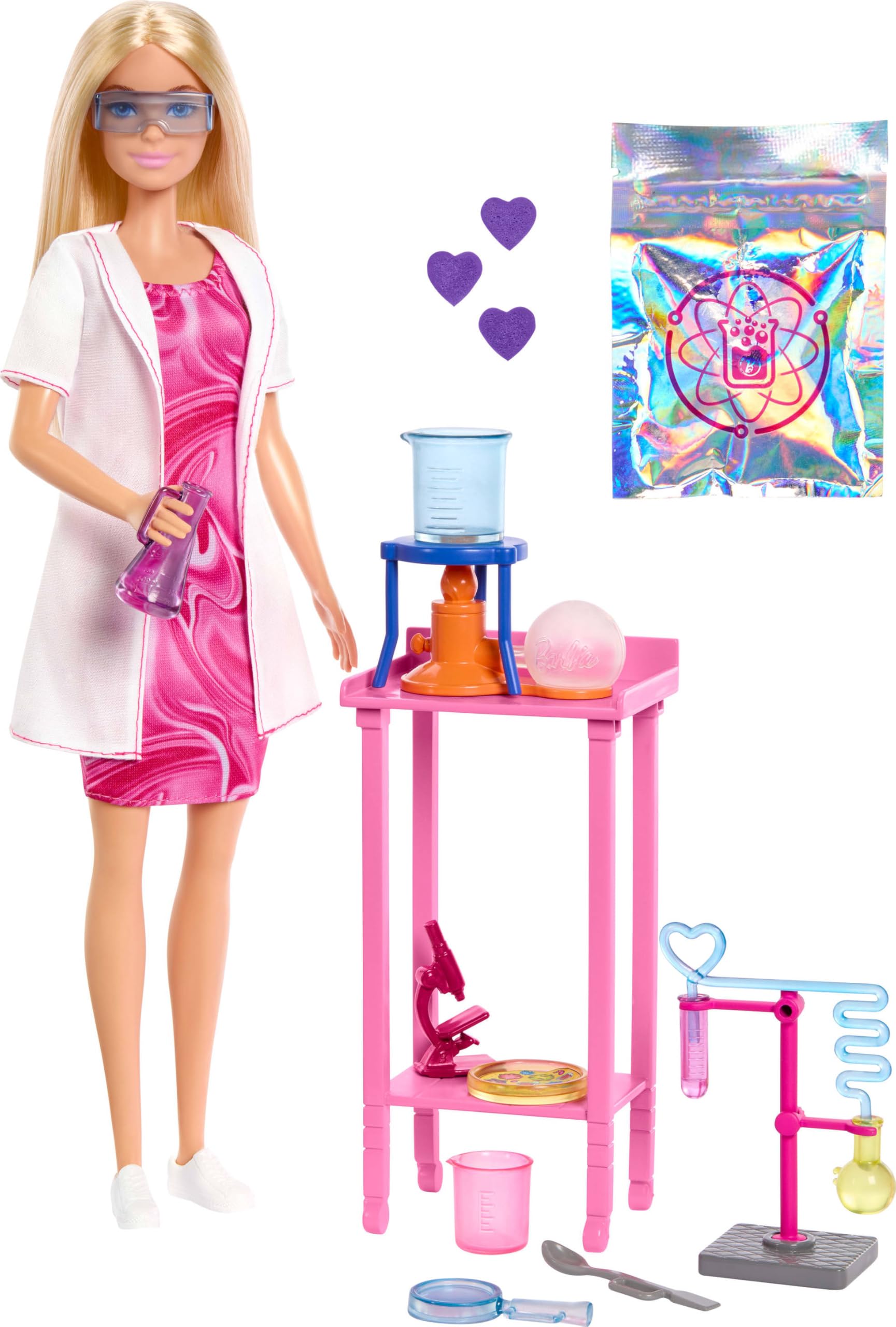 Barbie Scientist Doll & Accessories Playset - Color-Change Lab Experiments for Kids 3+