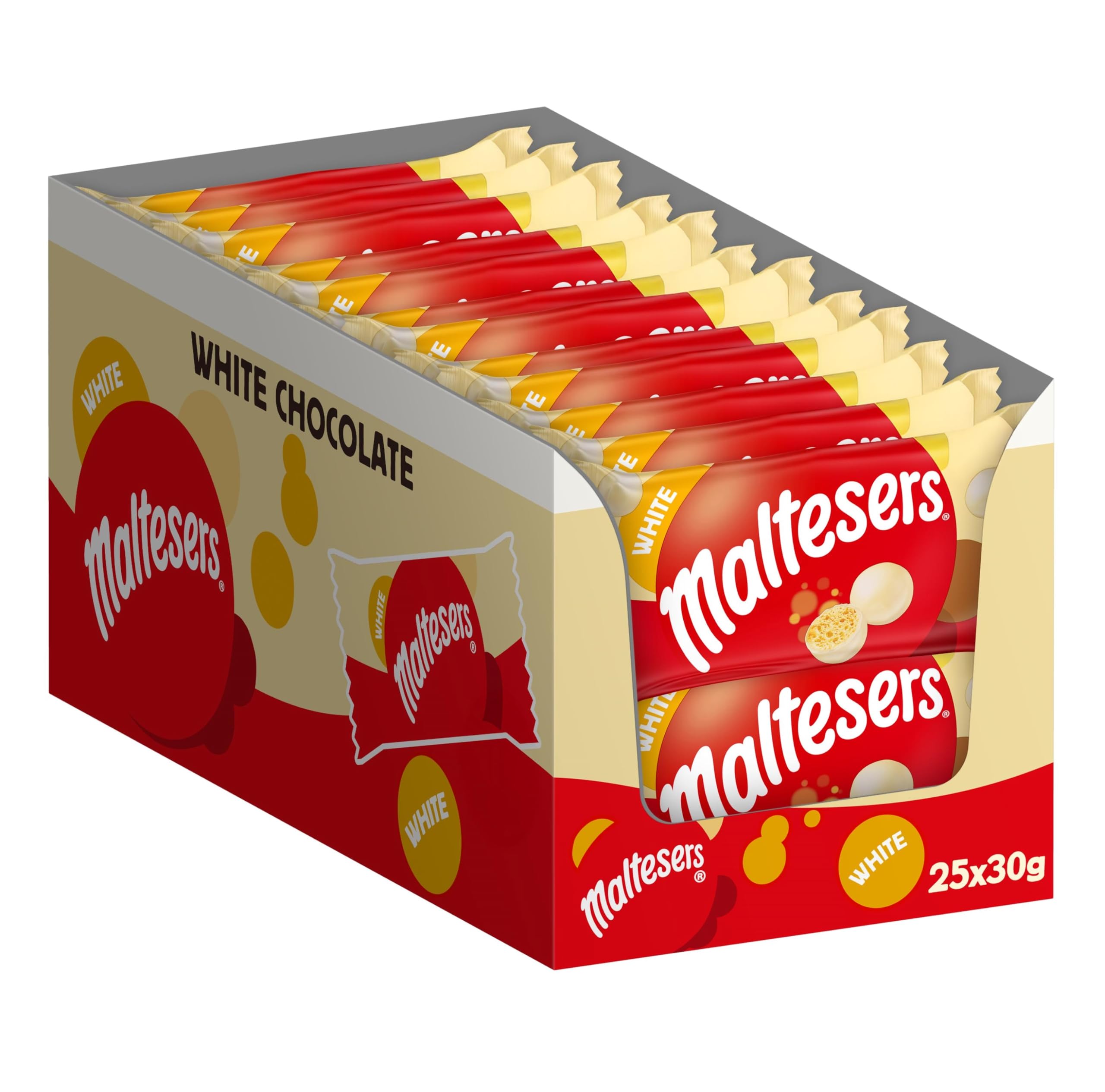 Maltesers White Chocolate & Honeycomb Treats, 25x30g Bags