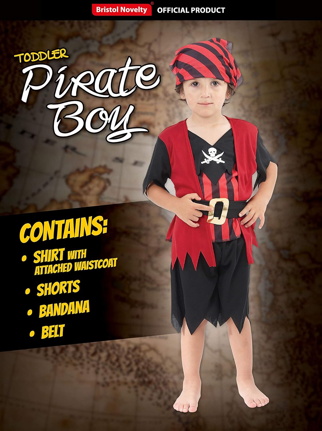 Bristol Novelty Pirate Boy Mate Costume - X-Small Toddler 4