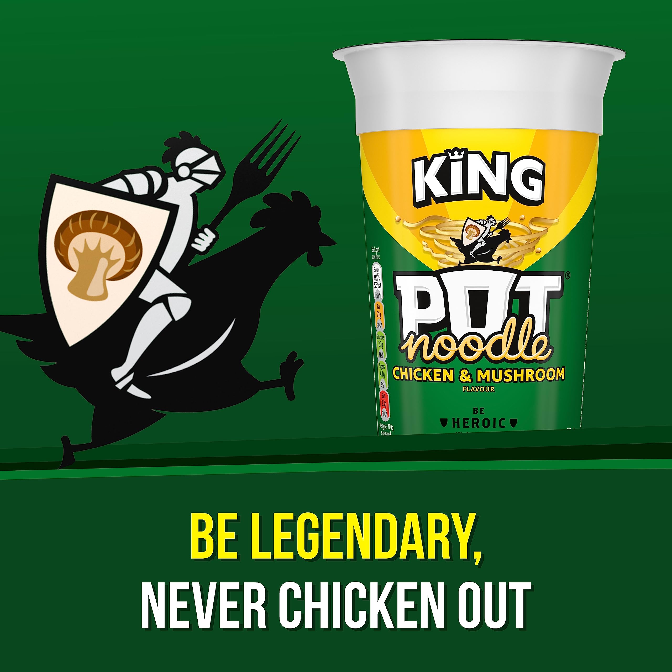 Pot Noodle King Chicken & Mushroom Flavour Instant Noodles, 12 x 114g Pots 10