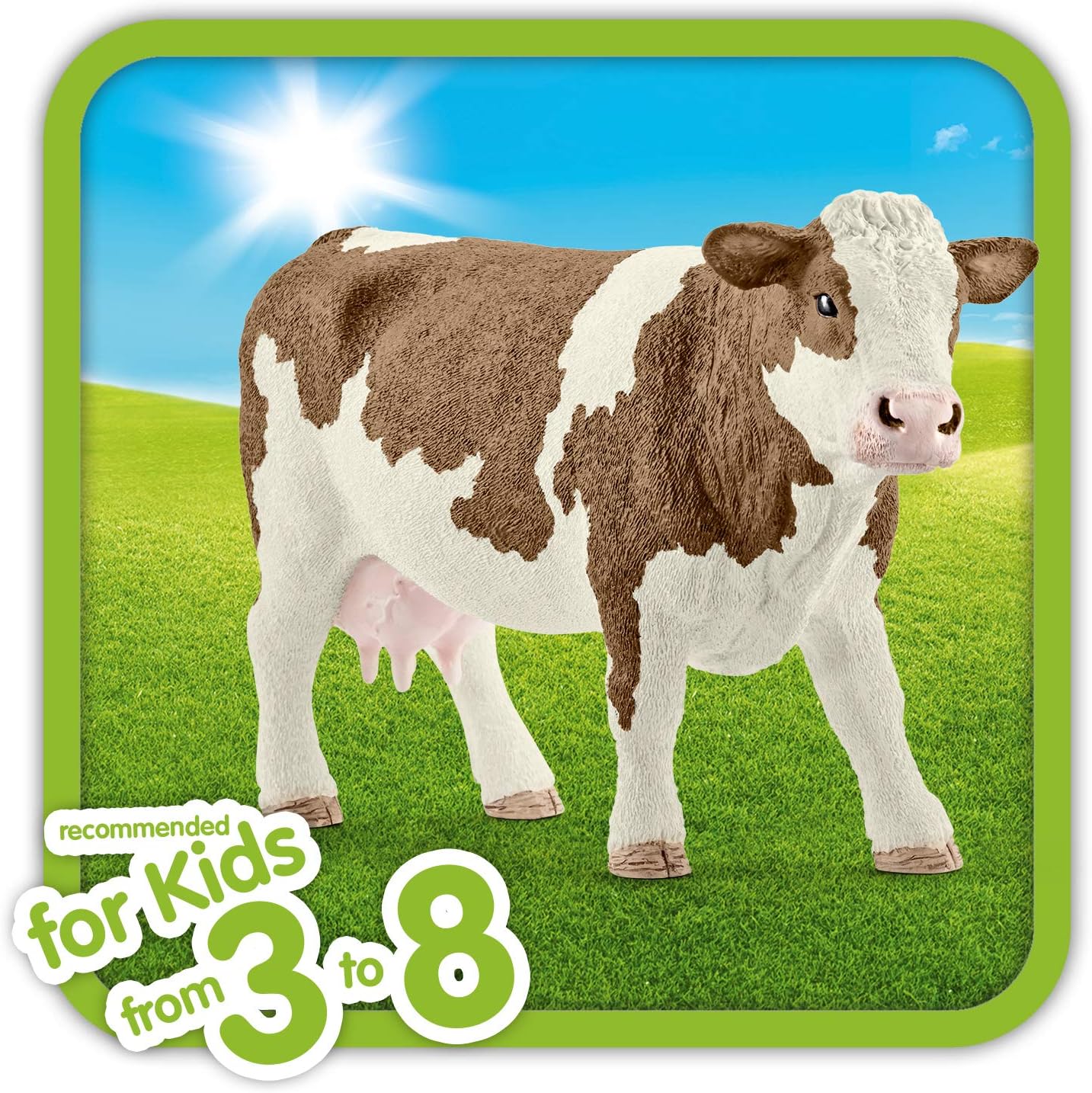 Schleich 13801 Simmental Cow - Detailed Animal Figure for Kids 3+ 5