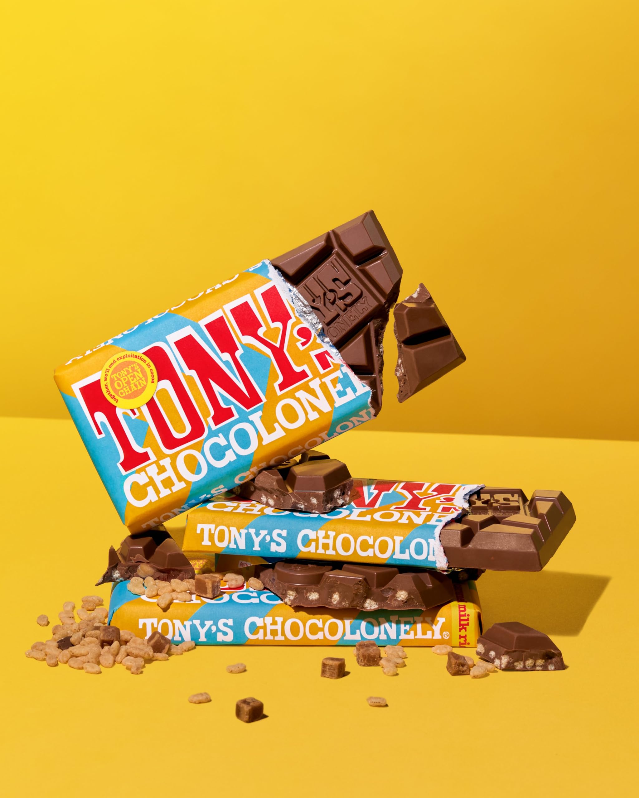Tony's Chocolonely Milk Chocolate Rice Crispy Caramel Bar - 180g 4