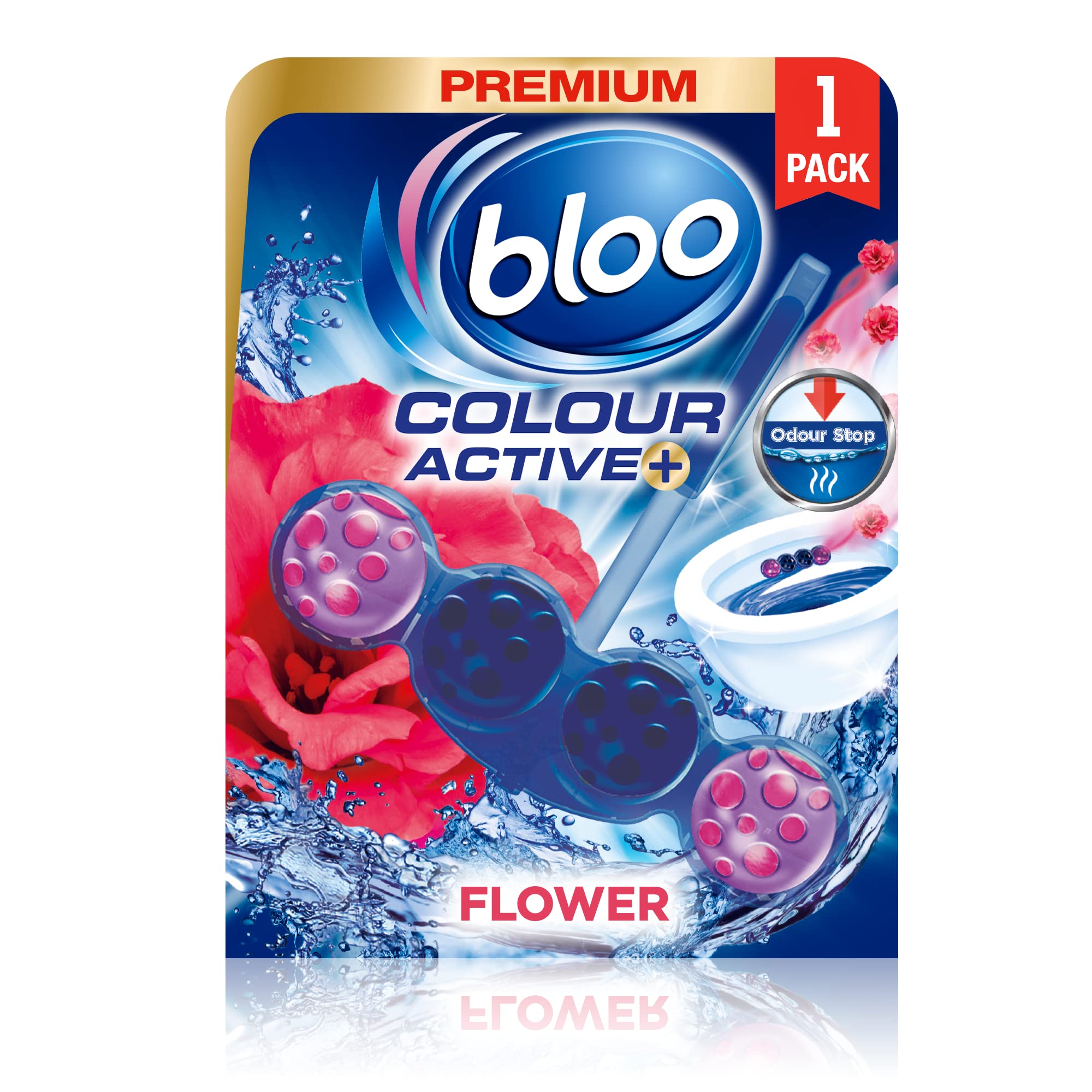 Bloo Colour Active Toilet Rim Block Fresh Flowers with Anti-Limescale | 50g