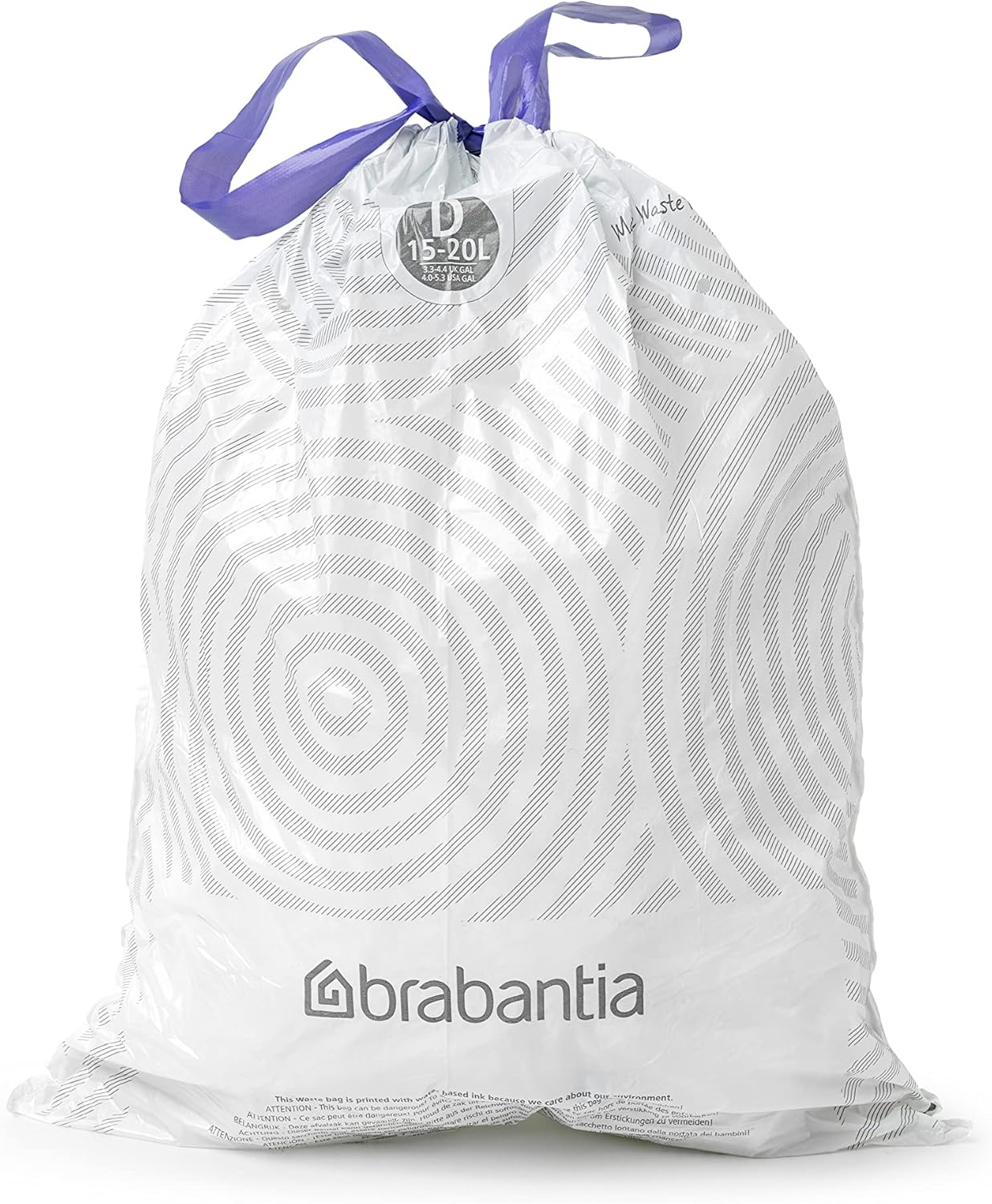 Brabantia - PerfectFit Bin Liners Multipack (Size D/15-20 Litre) Thick Plastic 8