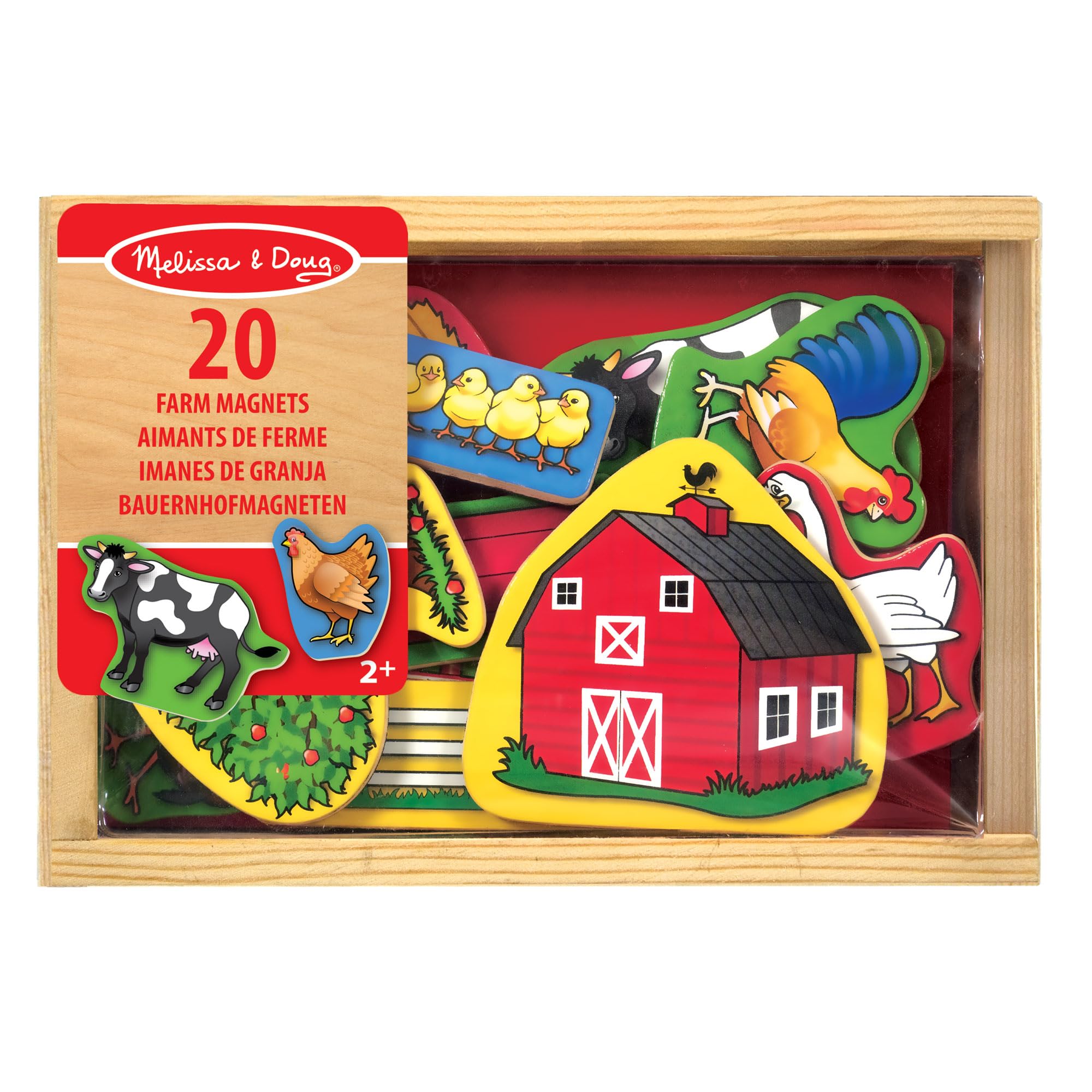 Melissa & Doug 20 Wooden Farm Magnets in a Box | Fine Motor Skills Development | Ages 2+ 3