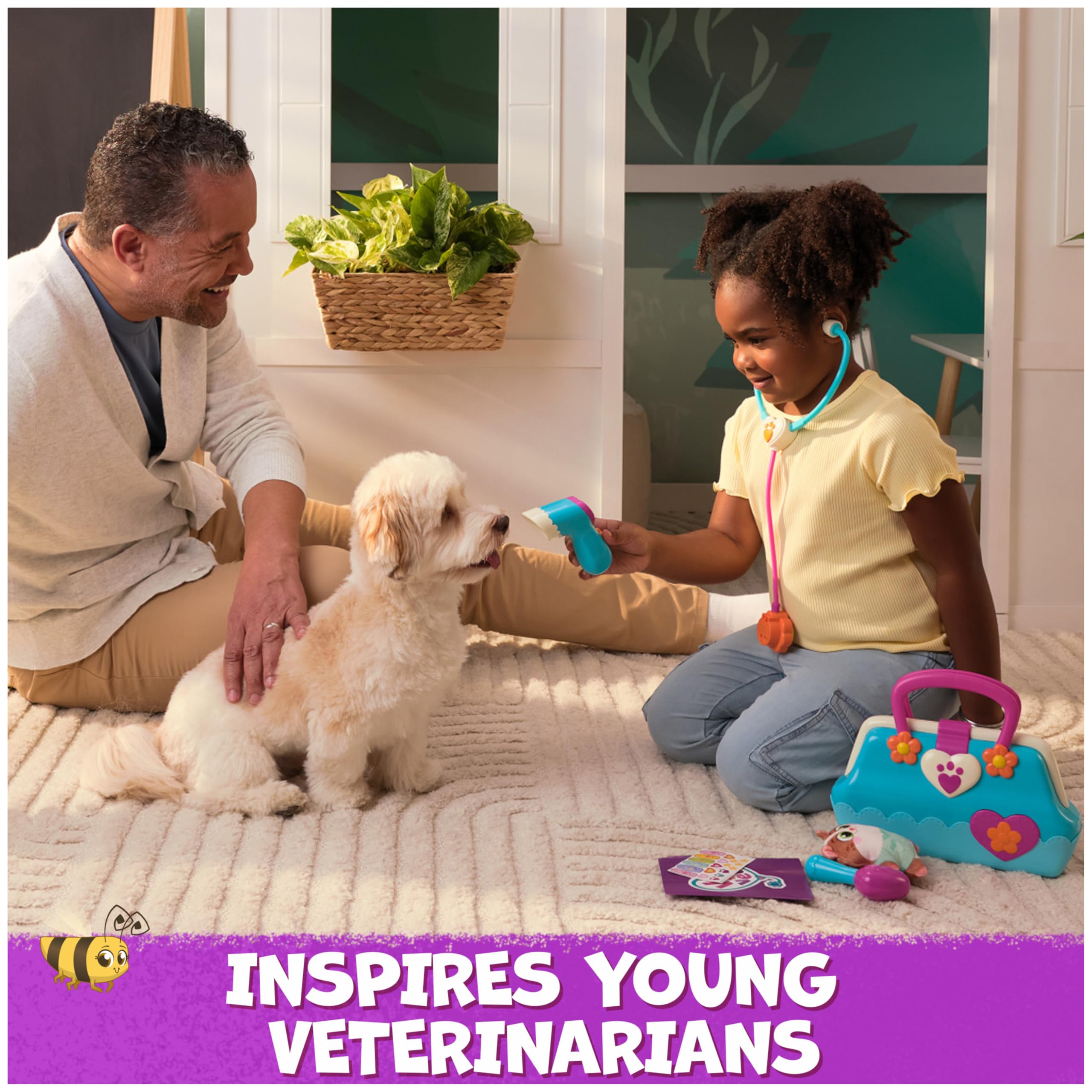 Vida the Vet - Vet Bag with 5 Doctor Kit Accessories & Popcorn Plush Toy for Kids 3+ 6