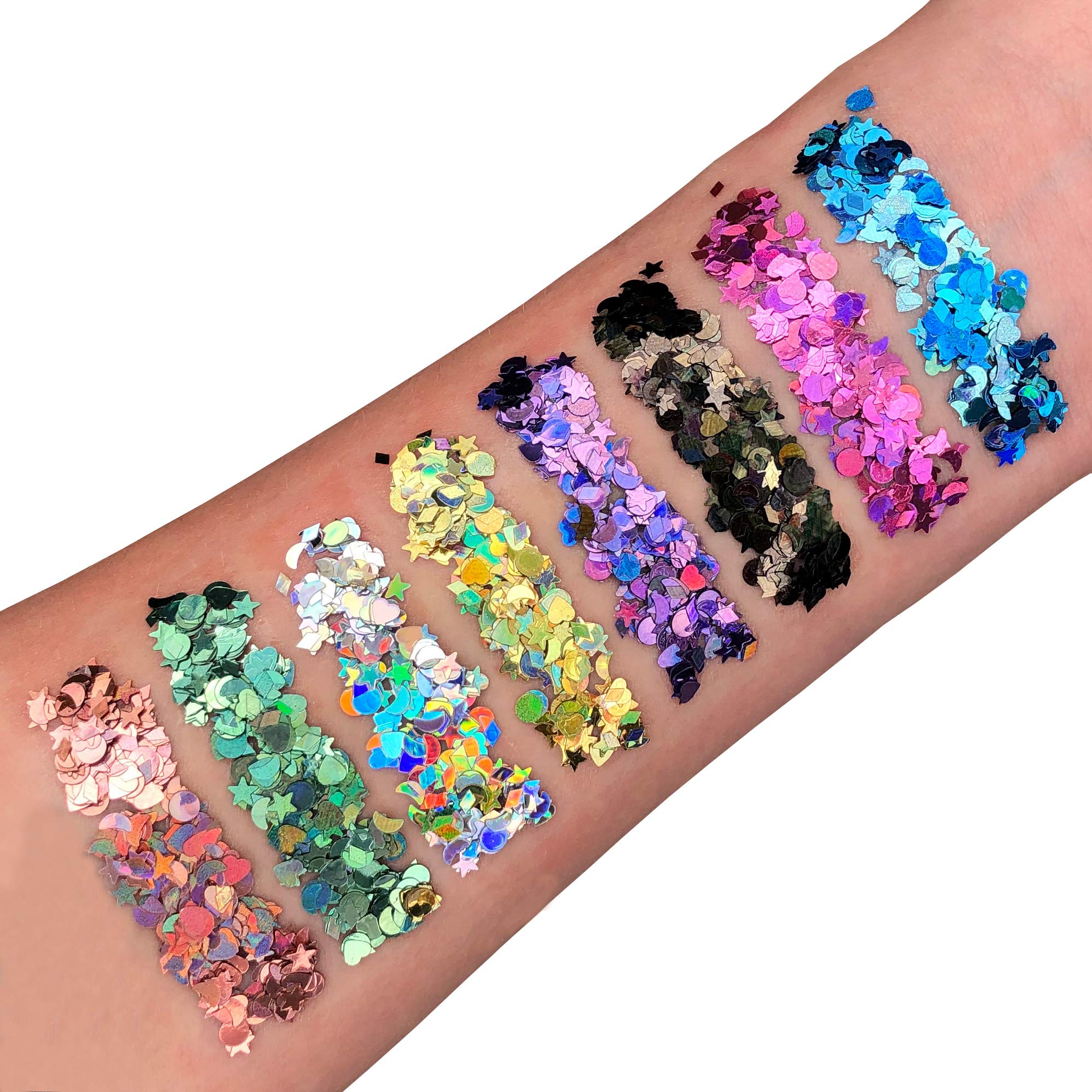Moon Glitter - Holographic Glitter Shapes (3g) - Purple Cosmetic Glitter for Face, Body, Hair, Nails 11