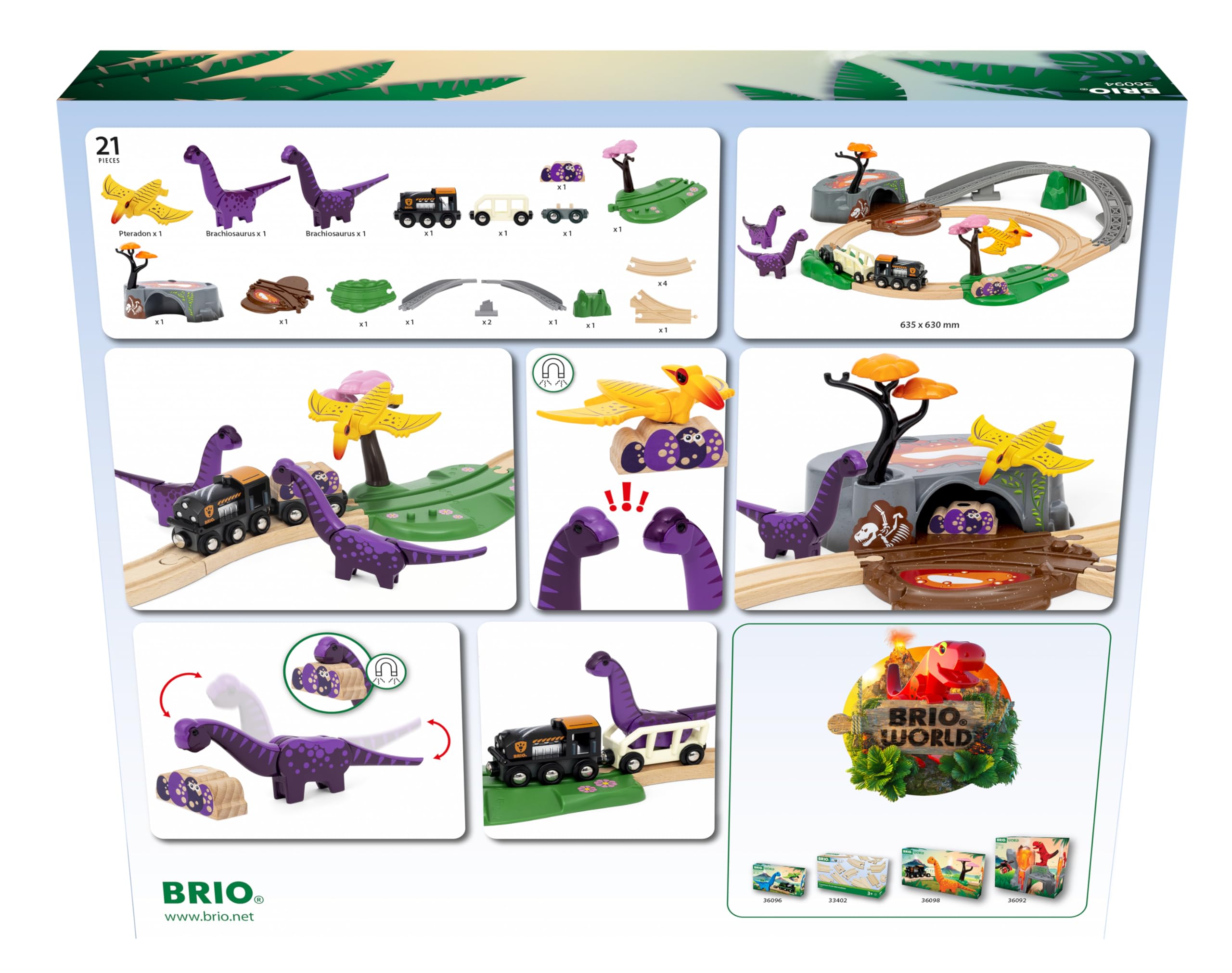 BRIO World Dinosaur Adventure Train Set - Wooden Train Playset for Kids 3 Years+ 6