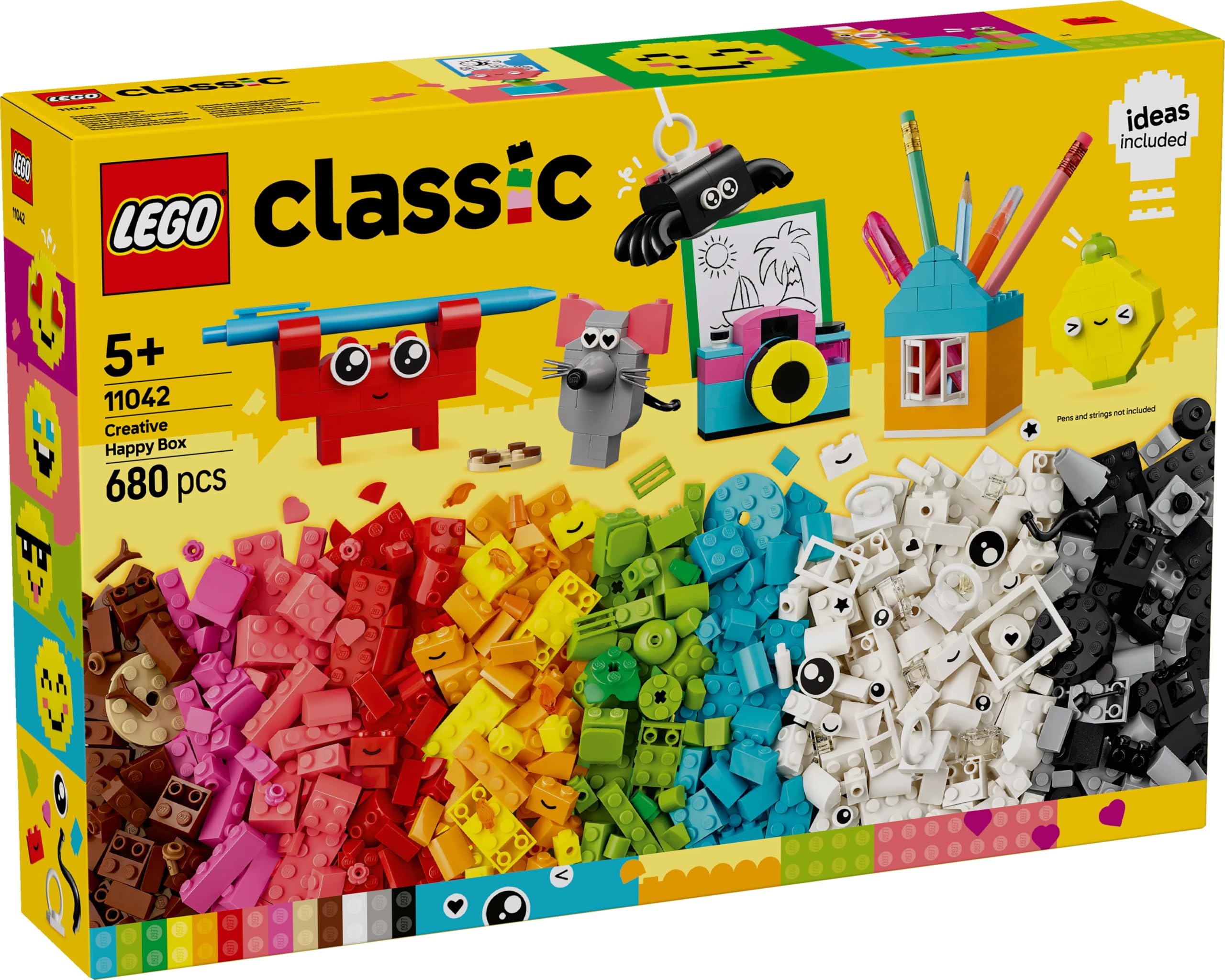 LEGO Classic Creative Happy Box - 680-Piece Building Set for Kids 5+ 8