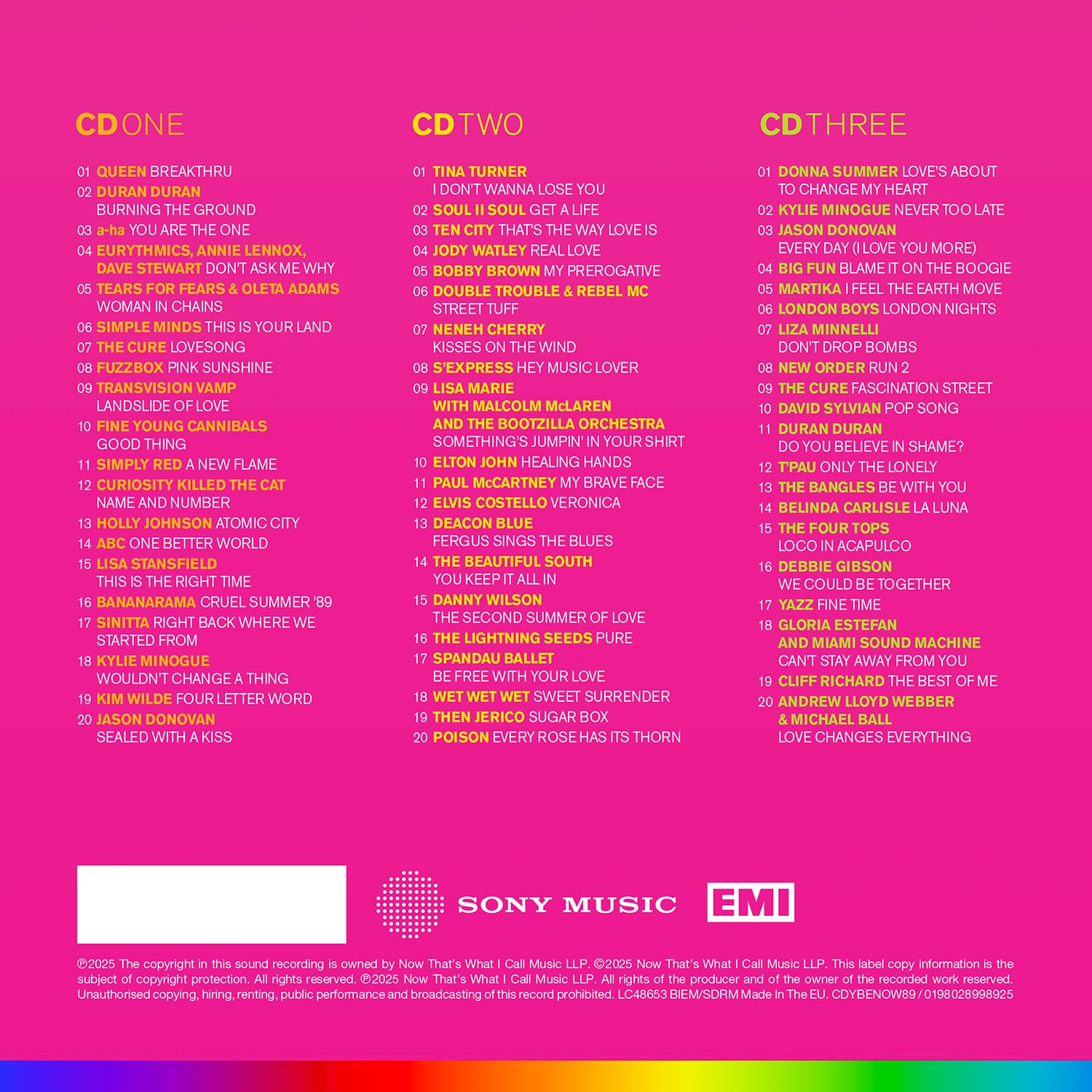 NOW Yearbook Extra 1989 - Audio CD