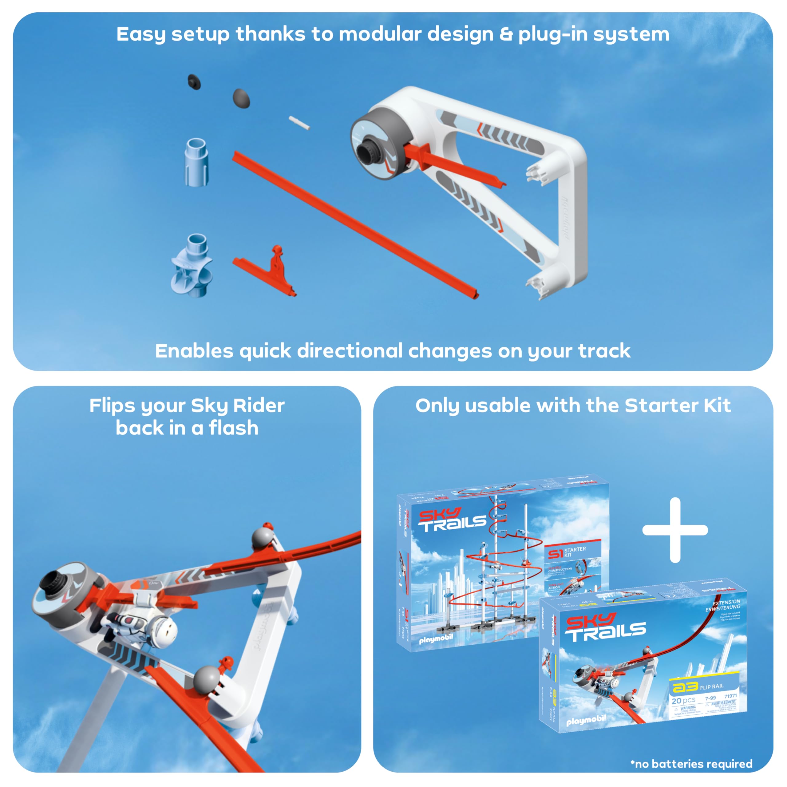 Sky Trails Flip Rail - Action Building Toy for Dynamic Racing Routes 6