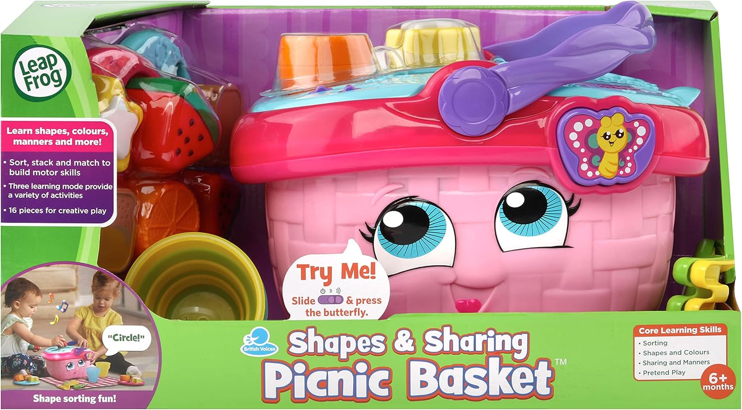 LeapFrog Shapes & Sharing Picnic Basket - Interactive Educational Toy for Ages 6-36 Months 6
