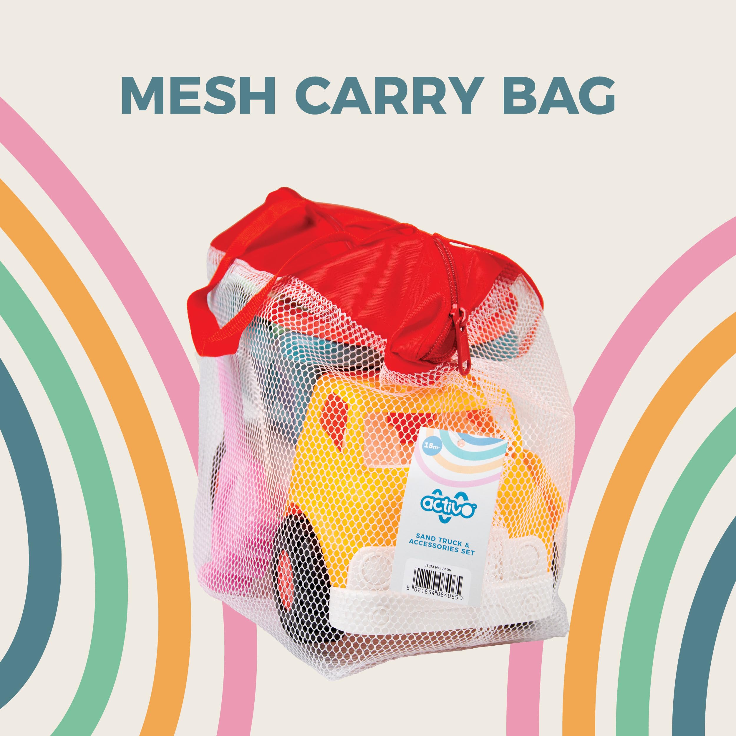 Activo Sand Truck & Accessories Set - 11-Piece Outdoor Playset for Toddlers 18 Months+ 6