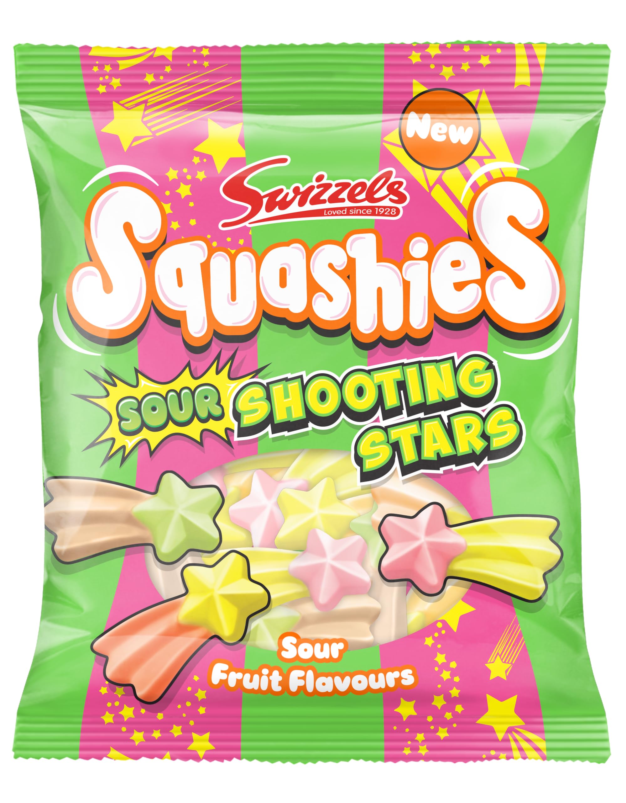 Swizzels Squashies Sour Stars 100g - Sour Chewy Sweets in Star Shapes